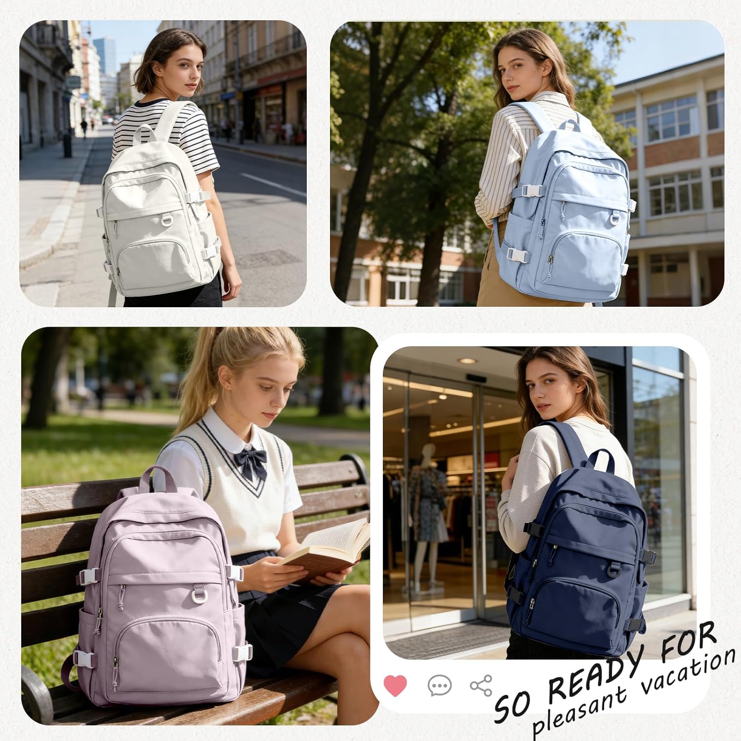 Lightweight College Backpack for Women Men Cute School Bag for Teens Girls Boys High School Backpack for Students Waterproof Casual Daypack Backpack(Green) - Image 6