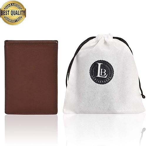 Miniatura 2 de Leatherboss - Cartera plegable de piel auténtica con forma de escudo de policía, color marrón oscuro