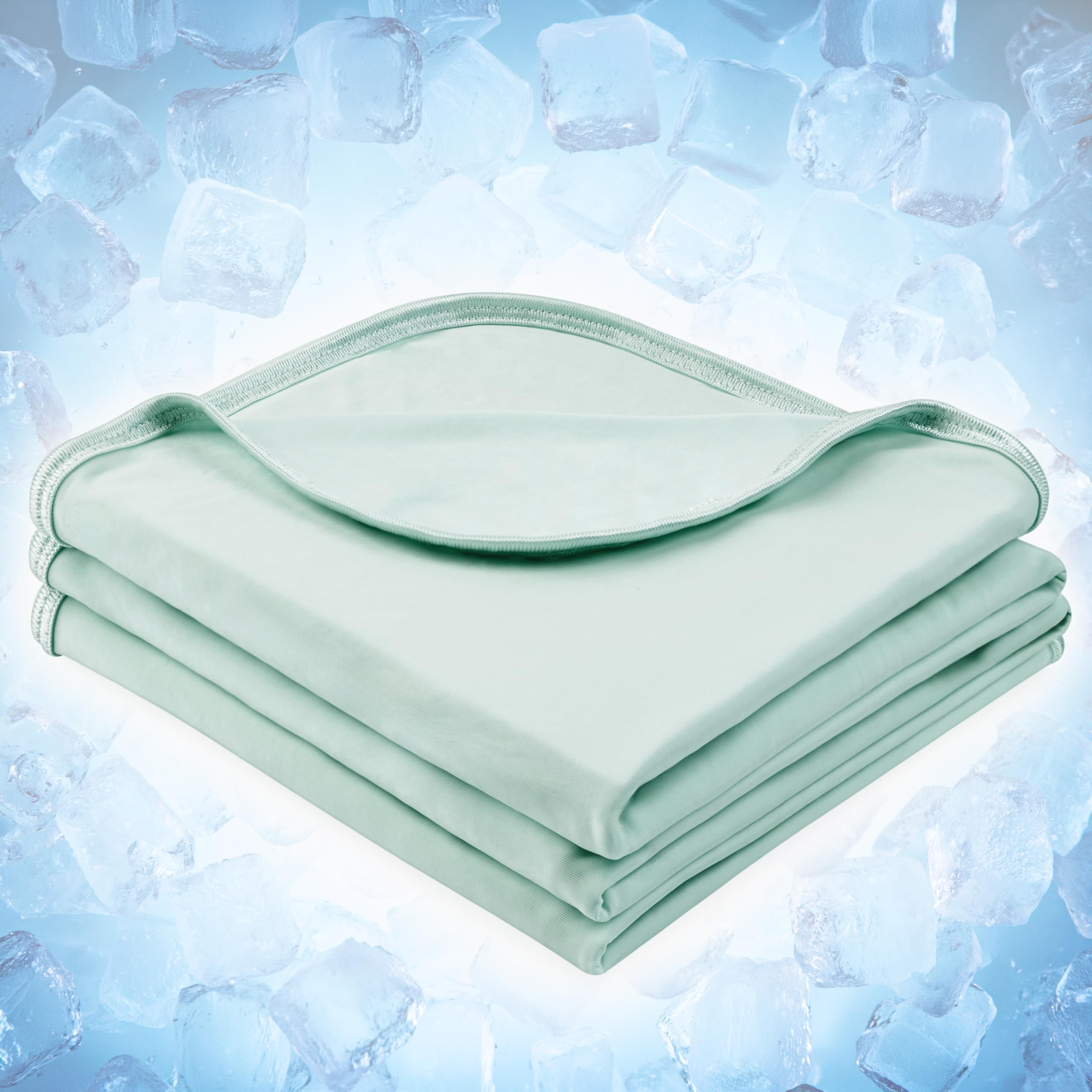 PAVILIA Cooling Blanket for Hot Sleepers, Lightweight Summer Blanket for Bed, Cooling Chill Throw Blanket for Night Sweats Absorb Heat for Adult Kids on Warm Night, Teal Green, 60x80inch, Twin