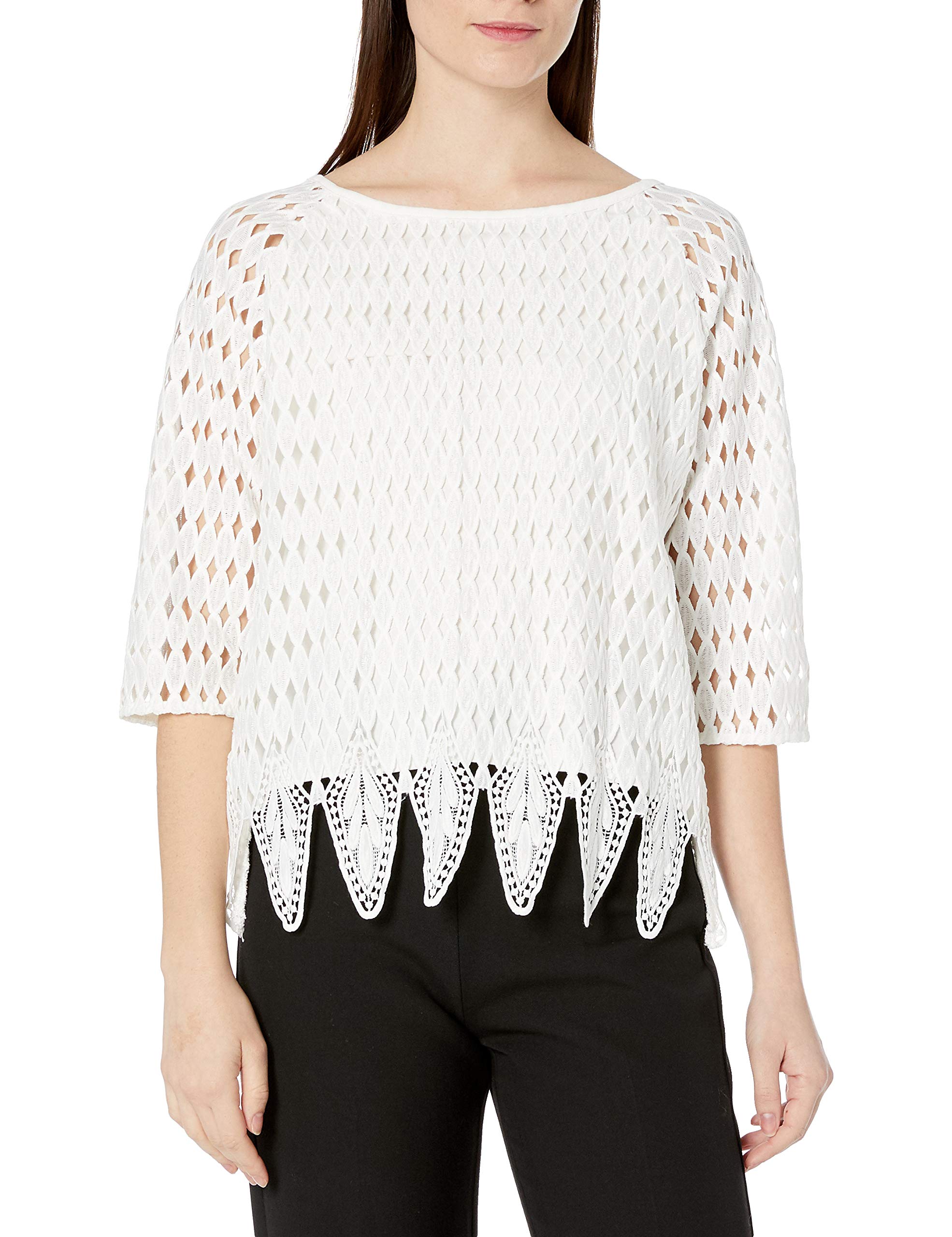 Joan VassWomen's Plus Size Woven Lace Top