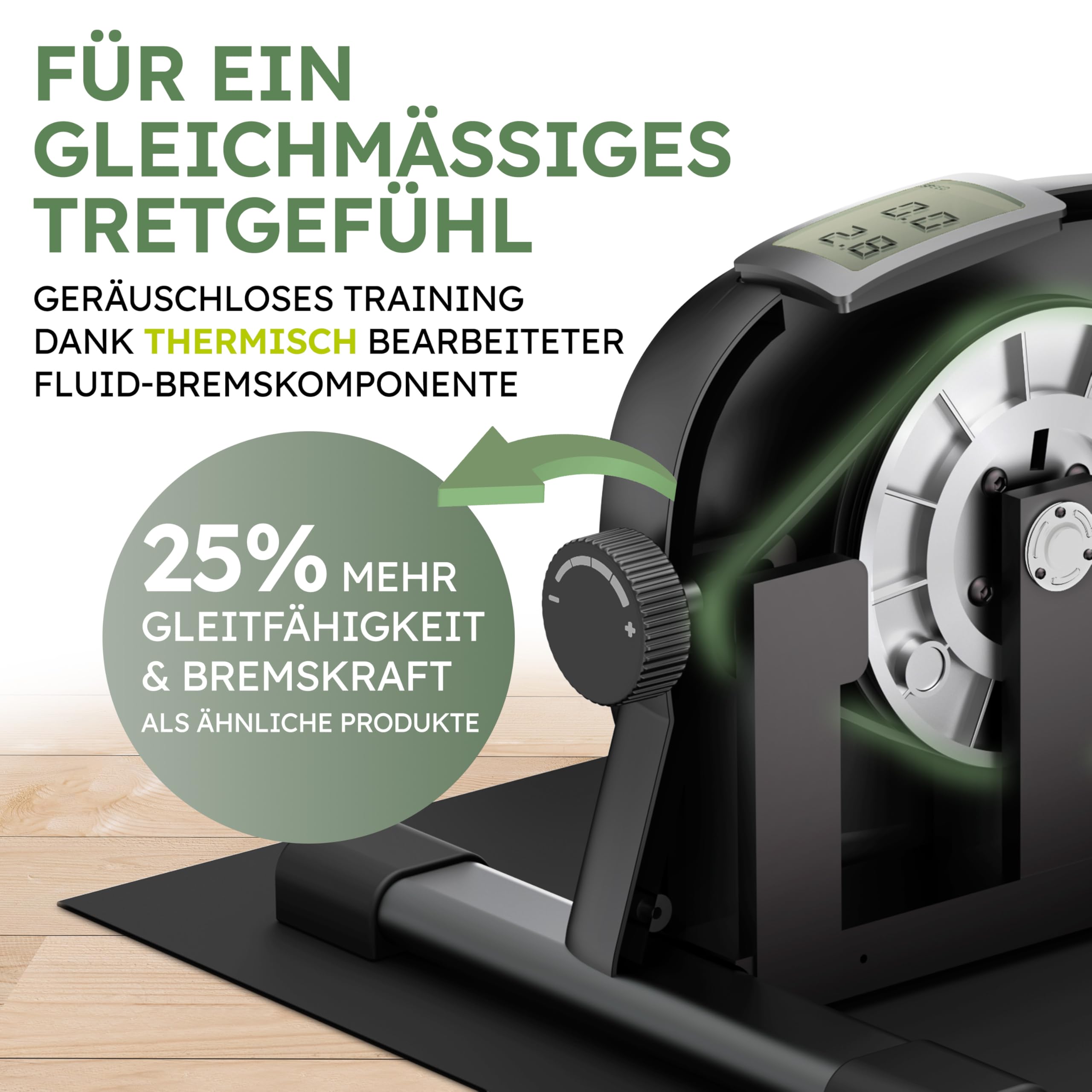 HELDENWERK Kit d'entraînement à pédales certifié TÜV/GS avec sangle de fixation et tapis antidérapant – Pédalier d'entraînement pour seniors