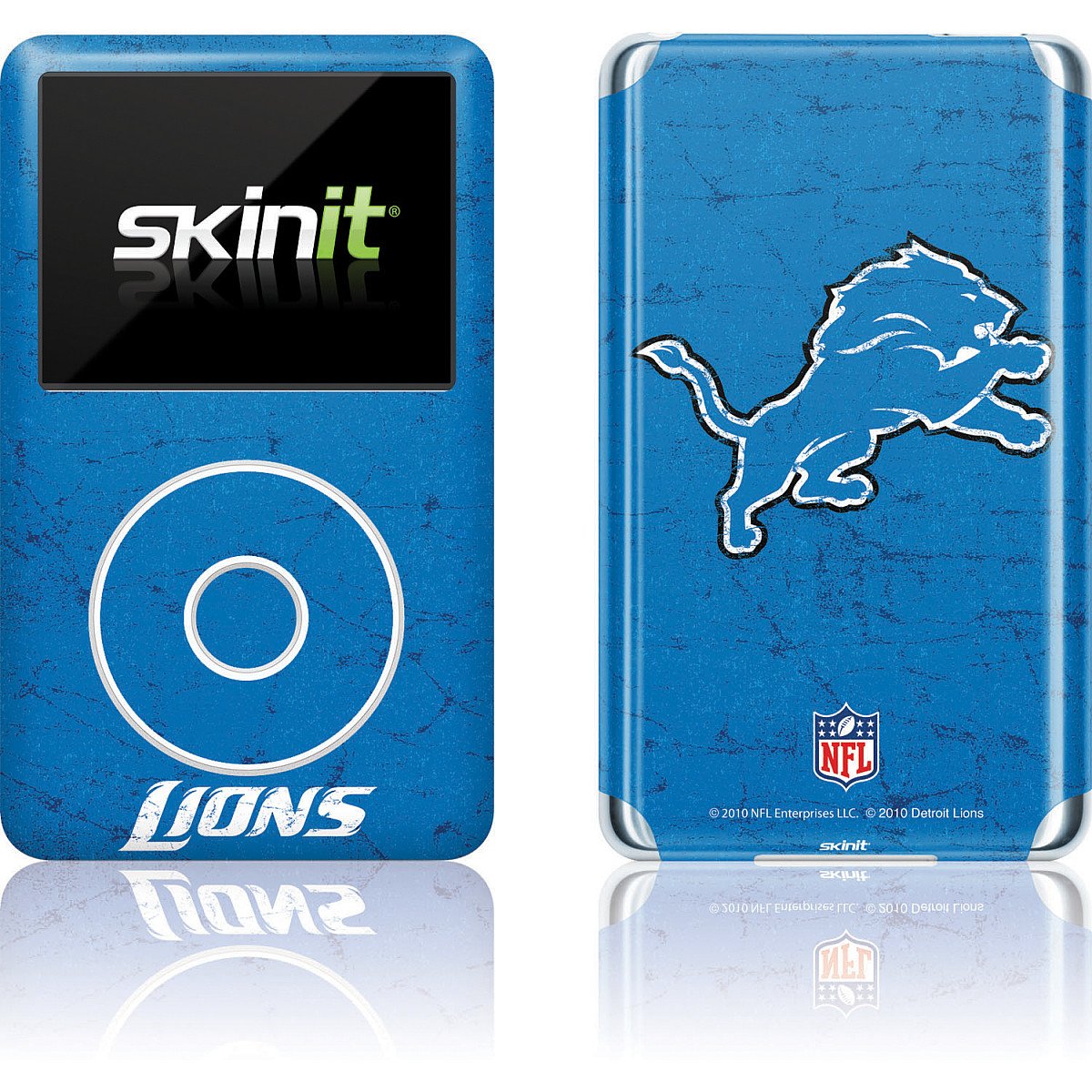Skinit Decal MP3 Player Skin Compatible with iPod Classic (6th Gen) 80GB - Officially Licensed NFL Detroit Lions Distressed Design