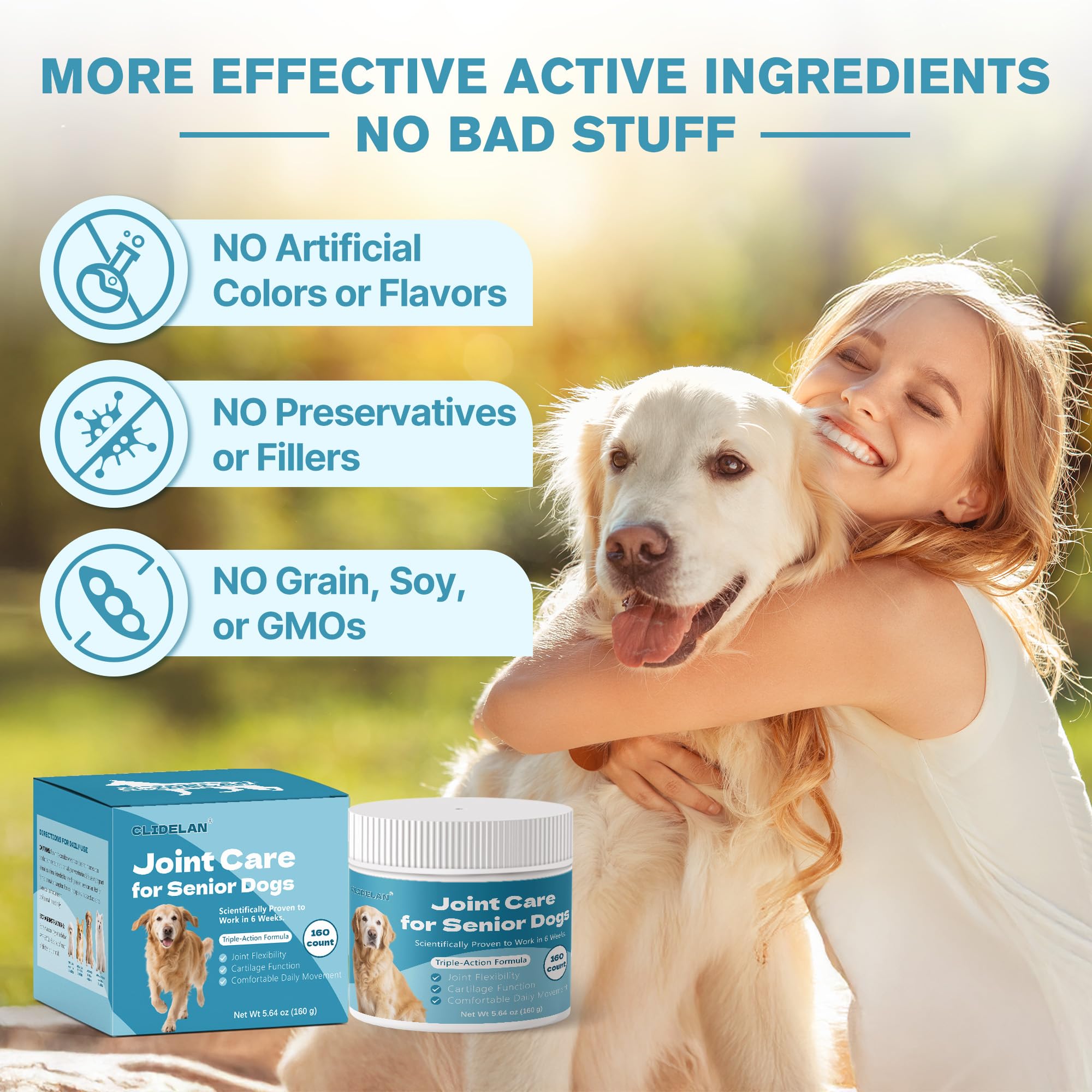 Hip & Joint Senior Dog Supplement–Advanced Glucosamine Chondroitin for Dogs with MSM, Green Lipped Mussel,and Omega-3 – Supports Mobility and Reduces Joint Pain for Senior Dogs(120ct Chewable Tablets) - image 3