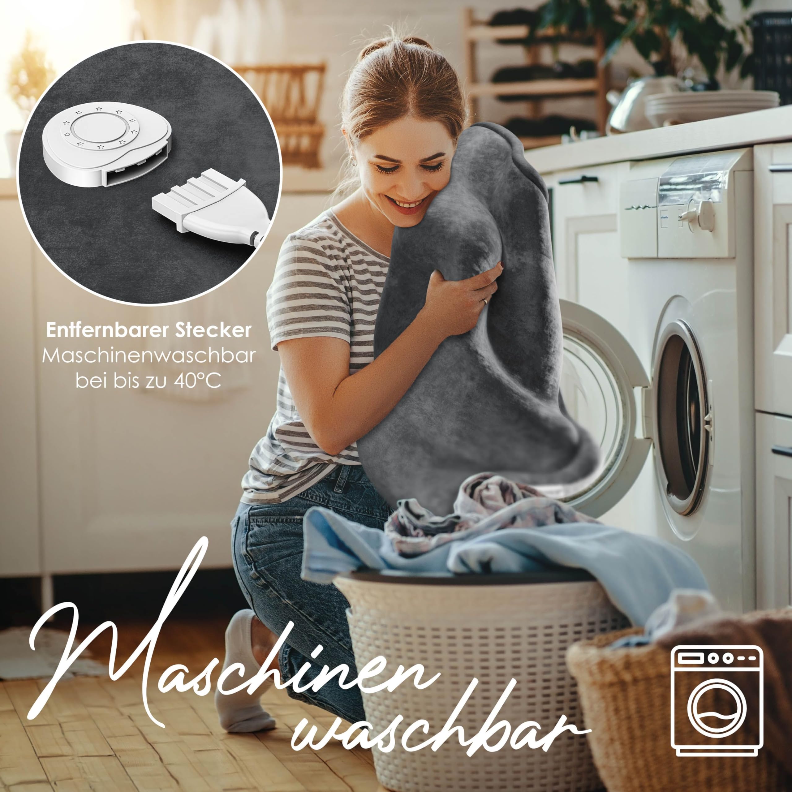 KESSER® Heizdecke mit Abschaltautomatik 200x180cm Doppelseitig Elektrische Wärmedecke | Kuscheldecke Bett, Sofa | 9 Temperaturstufen | waschbar bis 40°C | mit Timer Digitalanzeige Anthrazit
