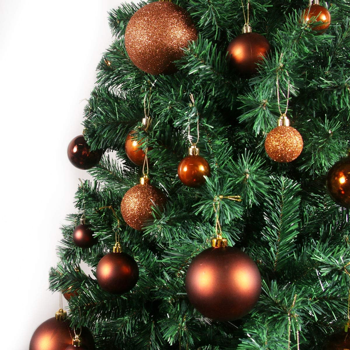 Orange Bronze 2.5" Christmas Balls Christmas Tree Decoration Ornaments Shatterproof Hanging Balls for Birthday Halloween Holiday Wedding Decorations Set of 18pcs - Image 6