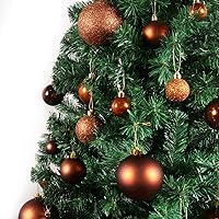 Vista 320 de Bolas de Navidad grandes de bronce de 3.2 pulgadas, adornos de decoración de árbol de Navidad, bolas colgantes inastillables para cumpleaños