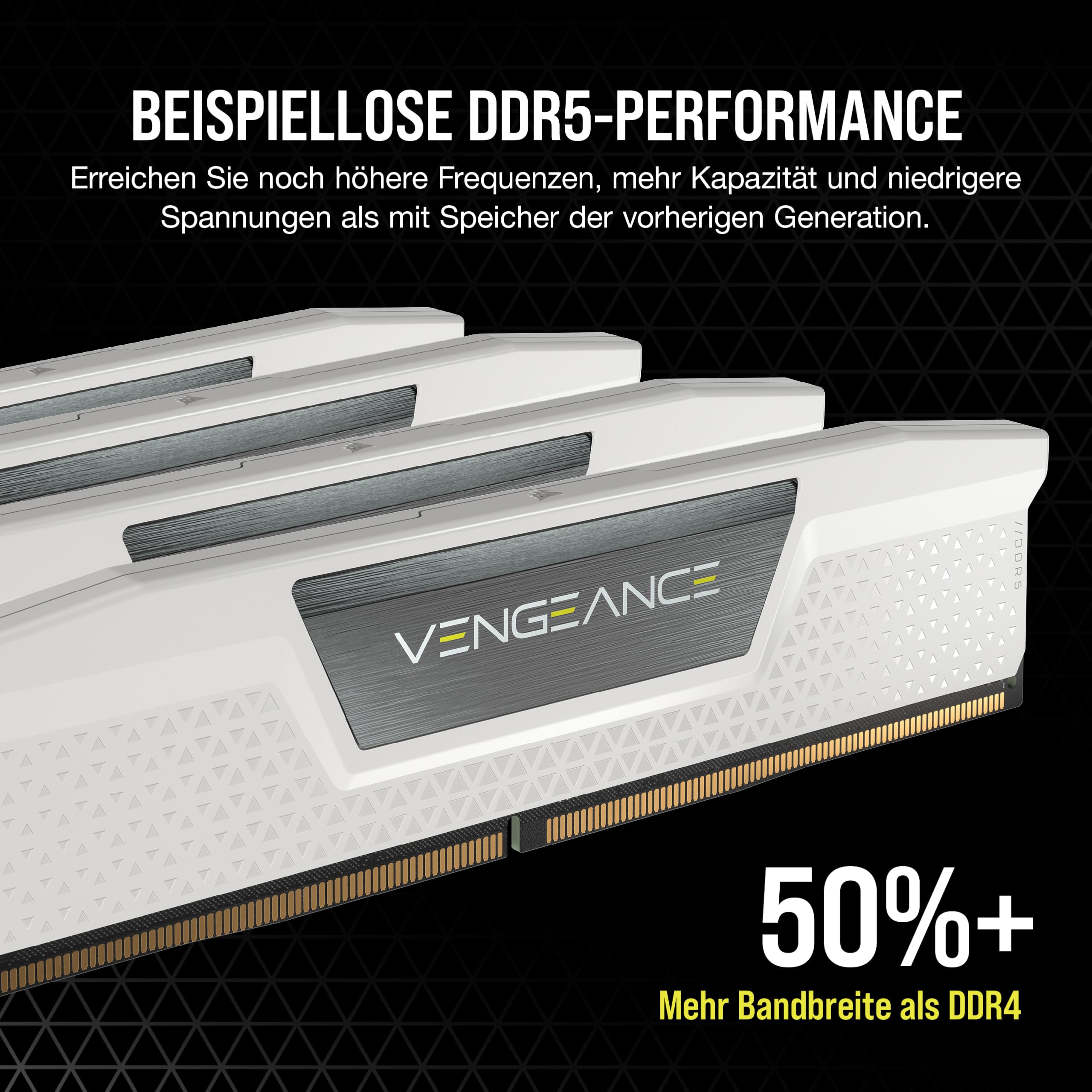 CORSAIR Vengeance DDR5 RAM 32GB (2x16GB) Bis zu 6000MHz CL36-44-44-96 1.35V AMD EXPO Intel XMP 3.0 Desktop-Arbeitsspeicher – Weiß (CMK32GX5M2E6000Z36W)