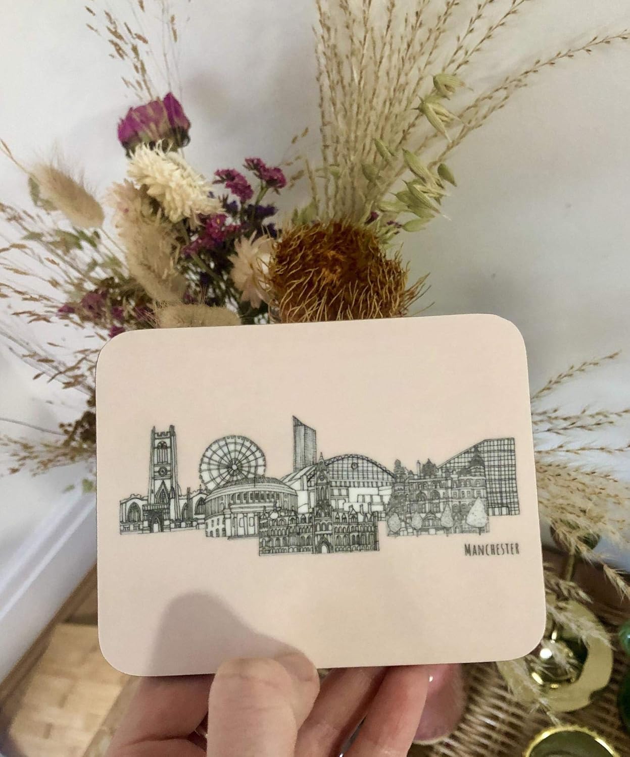 Manchester landmarks pink coasters Amazon.co.uk Handmade Products