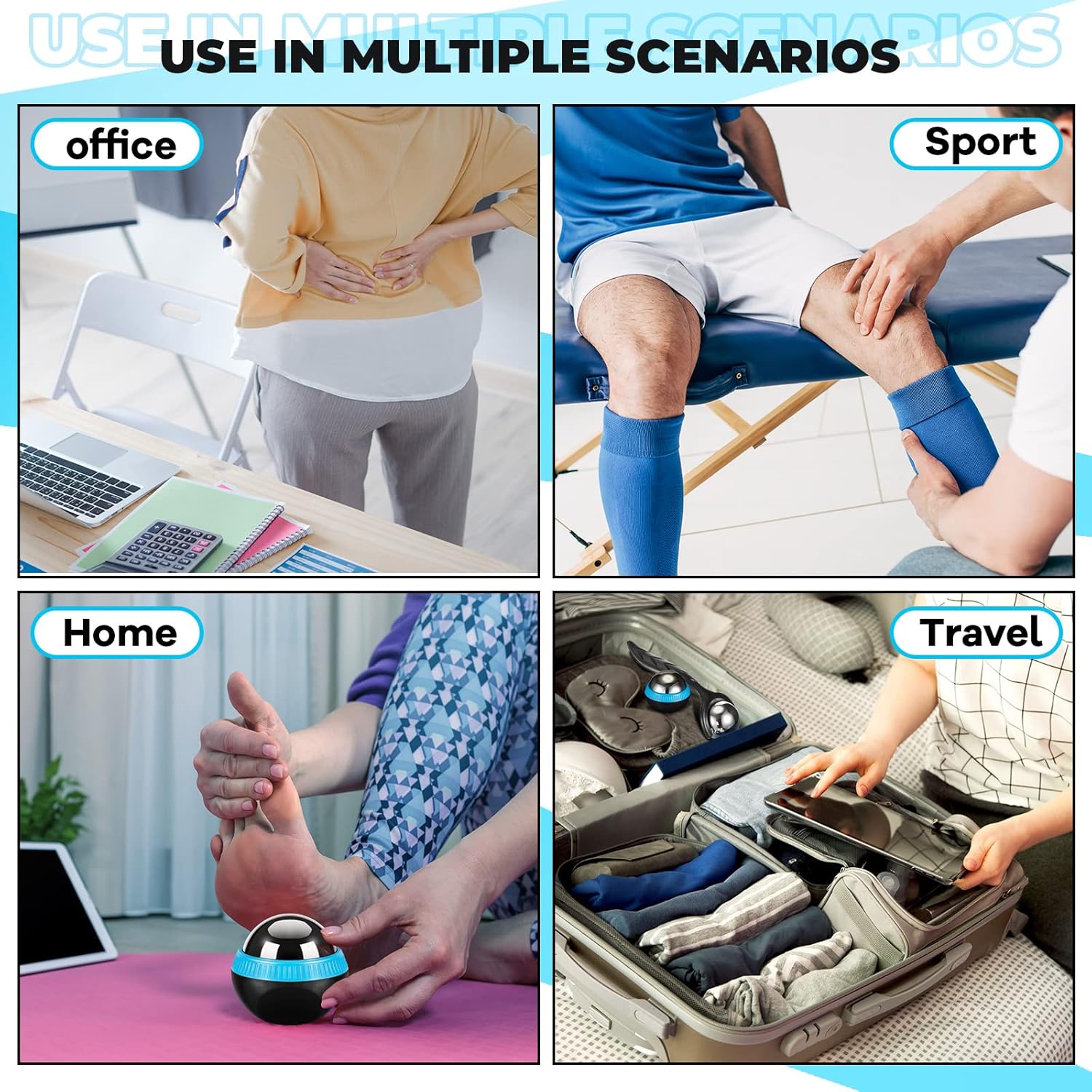 Tatuo Massage Ball Roller Manual Massage Ball for Heat and Ice Therapy Self Massage Tool for Deep Tissue and Sore Muscle Relief of Stiffness and Stress, Body, Neck, Back, Foot, Plantar - Image 5