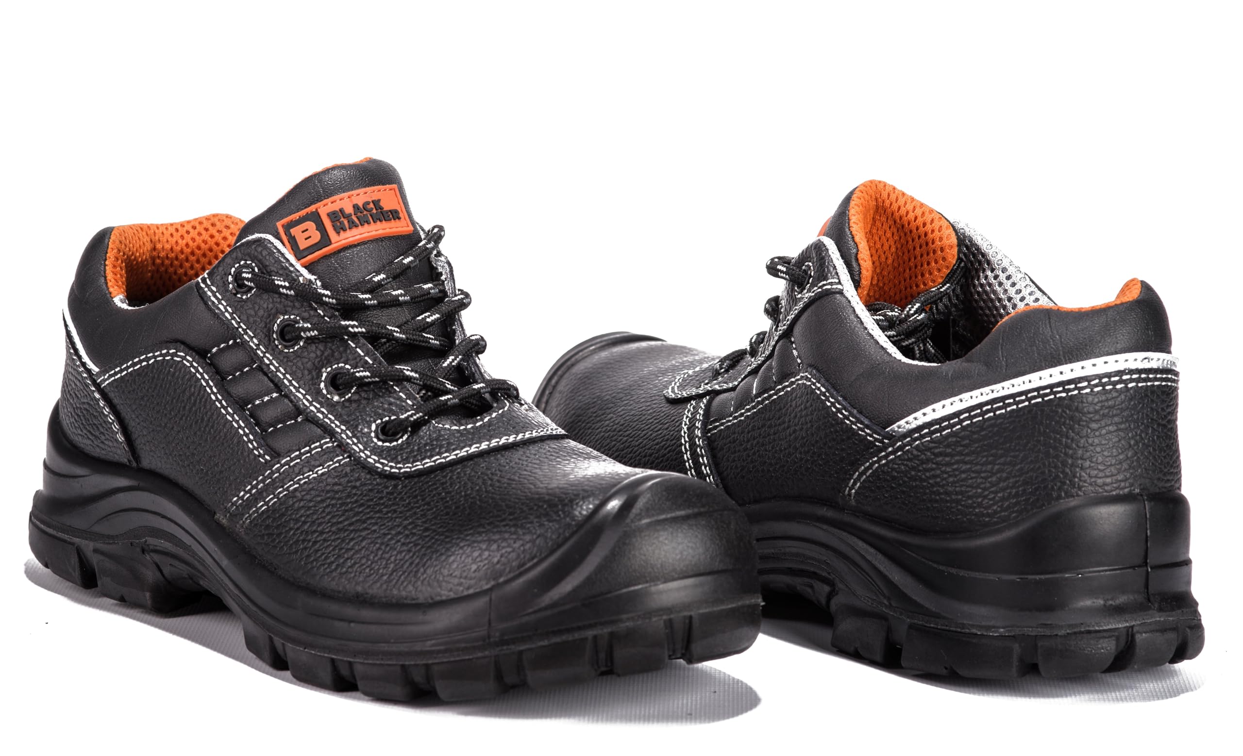 BLACK HAMMER Zapatos de Seguridad para Hombre Sin Metal Nivel S3 SRC Ultraligeros y con Refuerzo Kevlar 2252 Negro (43 EU)
