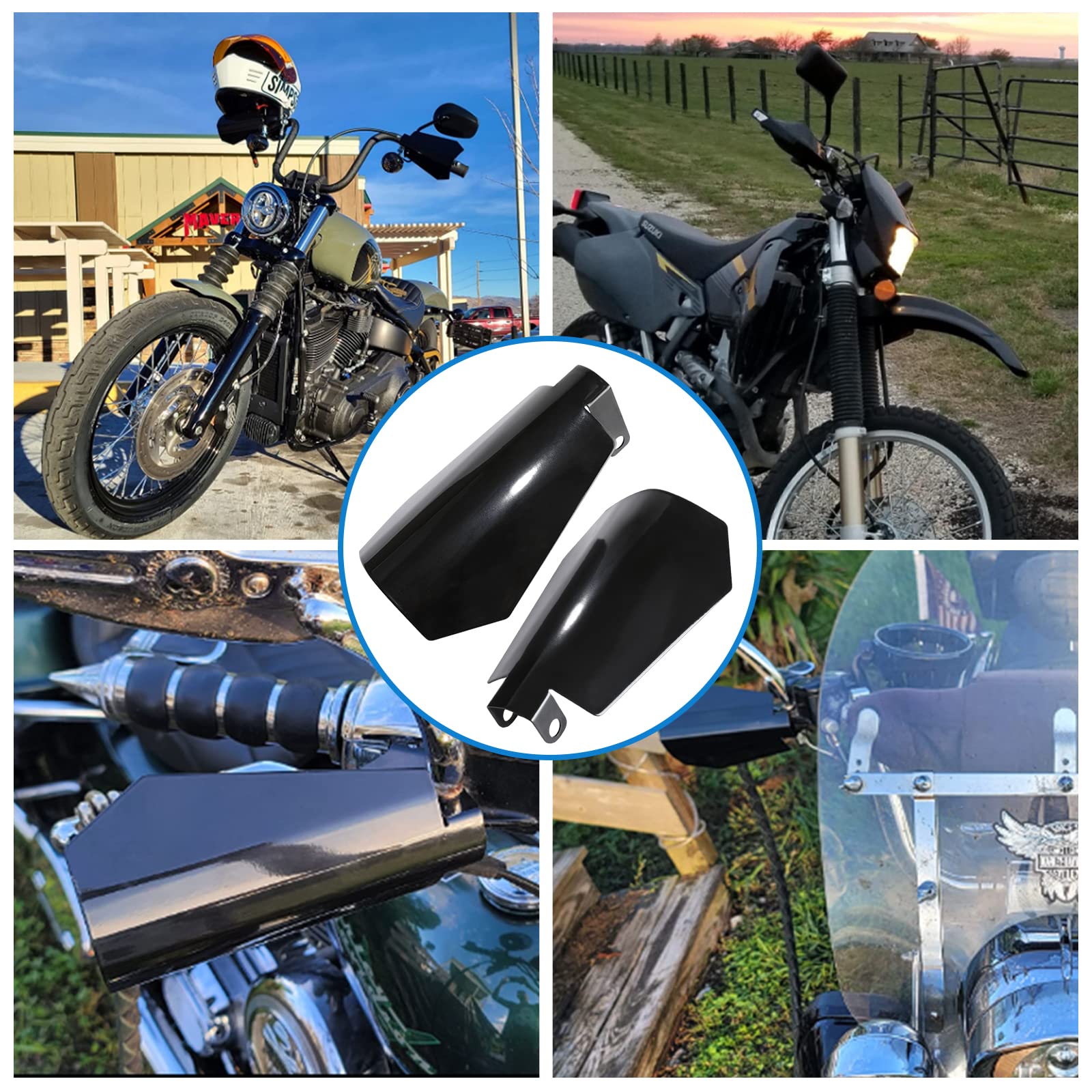 Huazu Protège-mains de moto, coupe cercueil, noir, pour Harley Davidson Touring Sportster Dyna 2007-2022 avec embrayage à câble (taille L)