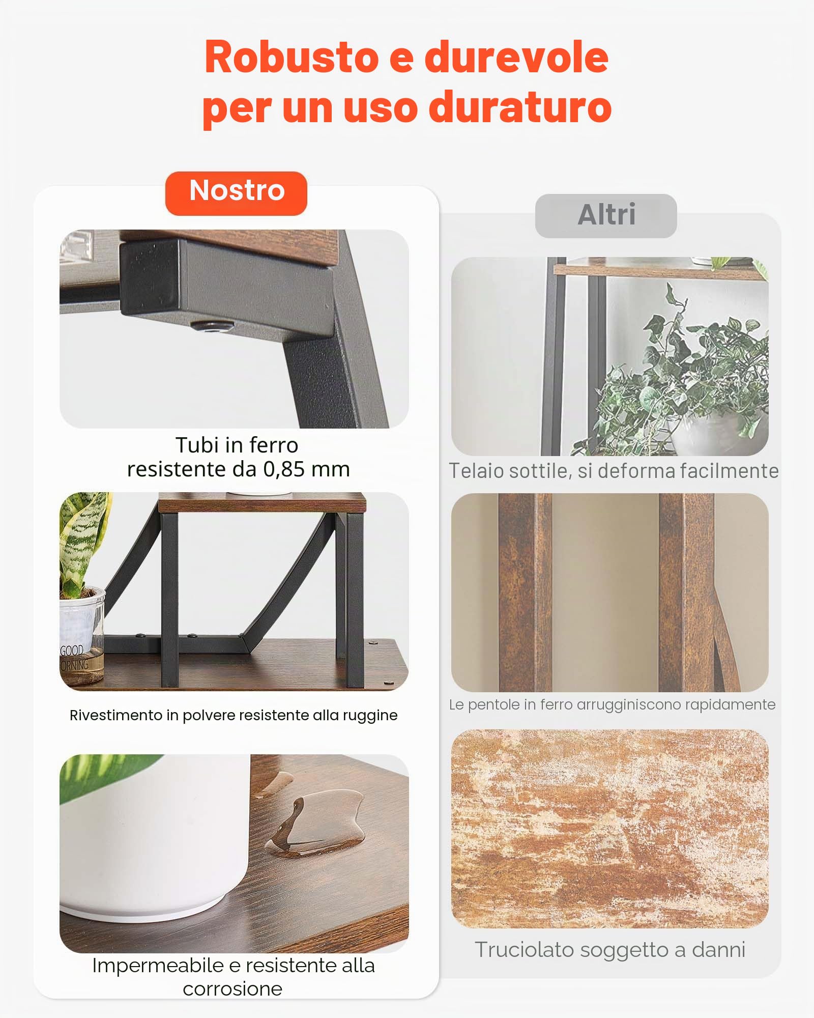 VEVOR Scaffale per Piante Moderno con Luci di Crescita, Scaffale Illuminato per Piante a 9 Livelli Alto 1600 mm, Supporto Angolato in Metallo, 3 Timer e 10 Livelli di Luminosità, Espositore per Fiori