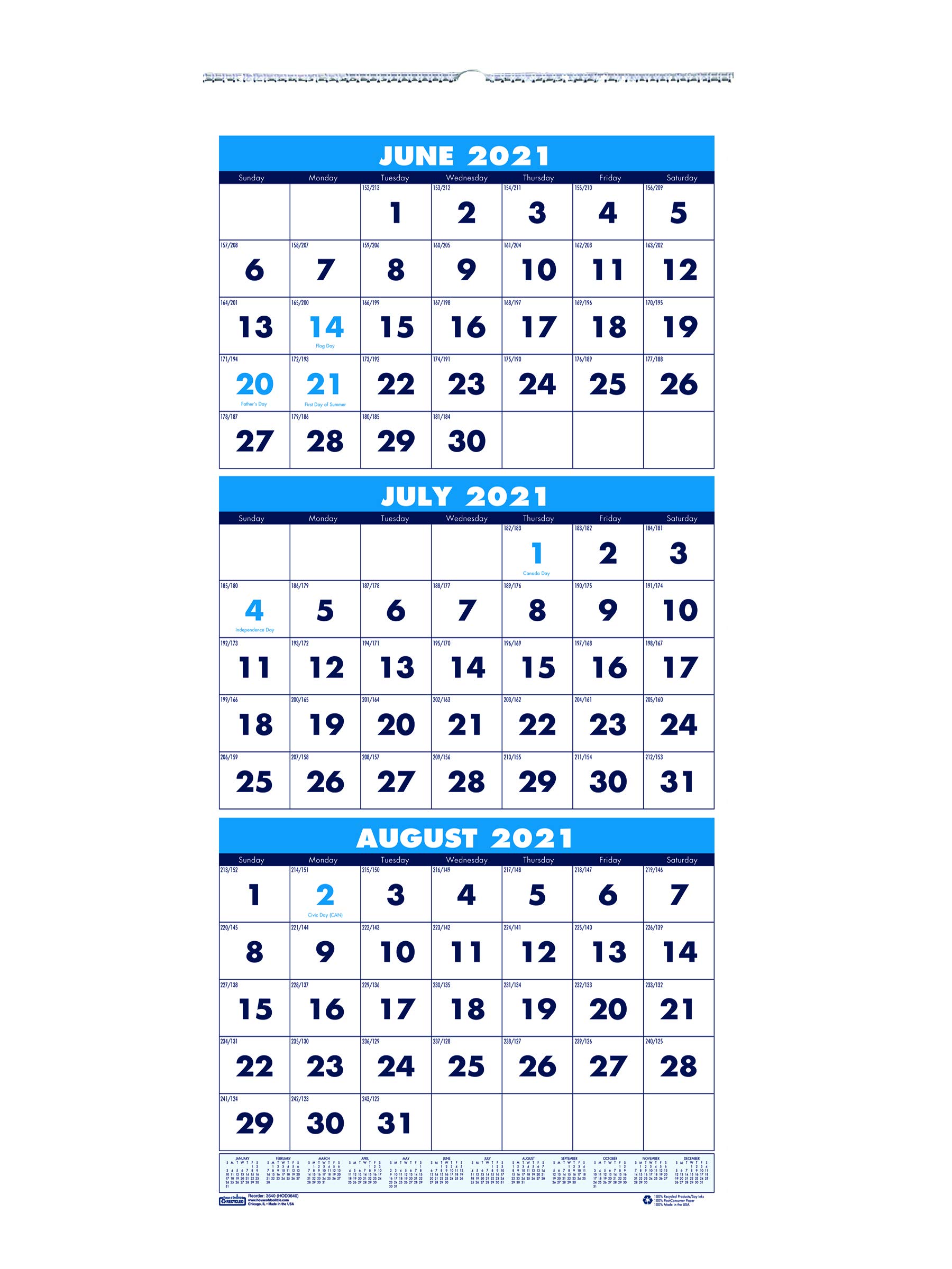 Amazon.com : House of Doolittle 2022-2023 Three-Month Academic Vertical  Wall Calendar, 8 x 17 Inches, June - July : Office Products