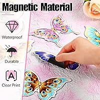Vista 5 de Eaasty 10 imanes de mariposa para puerta, de doble cara, adhesivos magnéticos y flexibles para puerta, protector magnético y flexible, decorativo