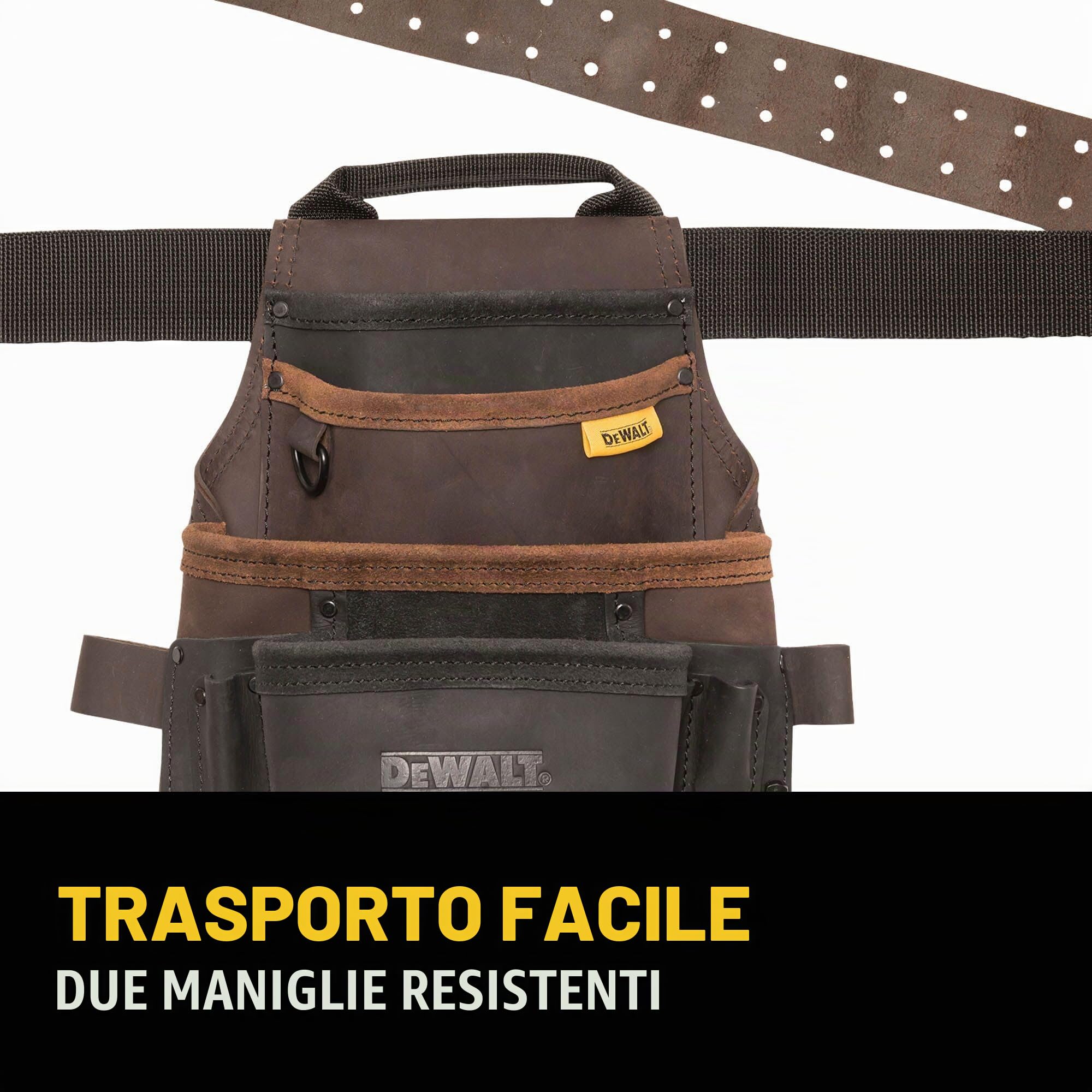 DeWalt DWST550115 - Borsa porta attrezzi e cintura in pelle, quantità 5