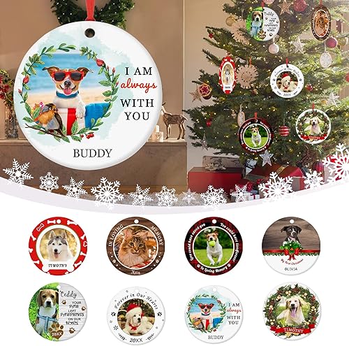 Miniatura 3 de Personalized Christmas Ornaments with Dog Cats Pets 2022 Custom Pet Memorial Photo Ceramic Christmas Ornament Customized Christmas Ornament Dogs