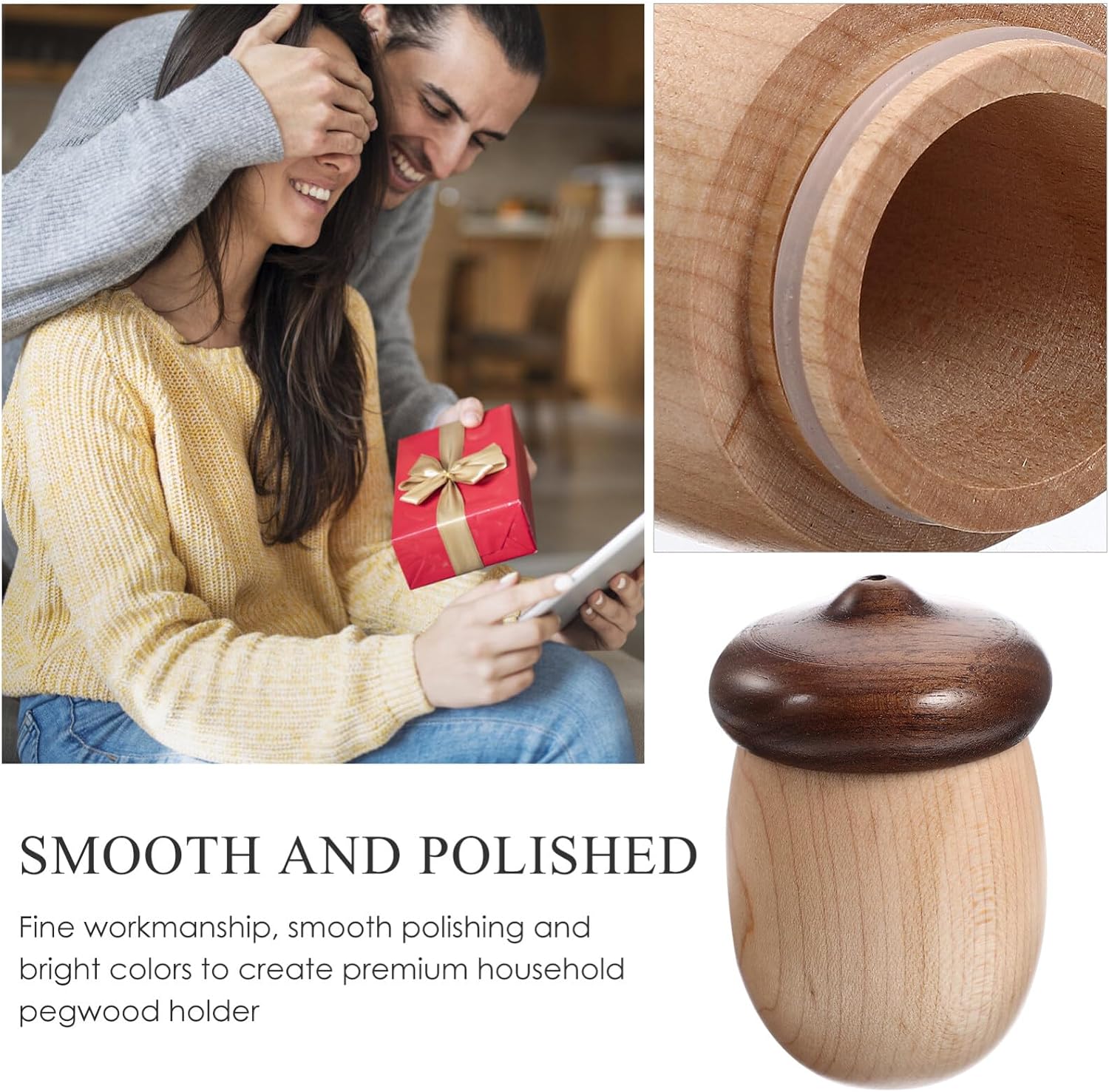 GLEAVI Cotton Bud Holder Toothpick Dispenser Chic Pegwood Box for Convenient Daily Use Storage Container with Fine Workmanship Stylish Tabletop Accessory