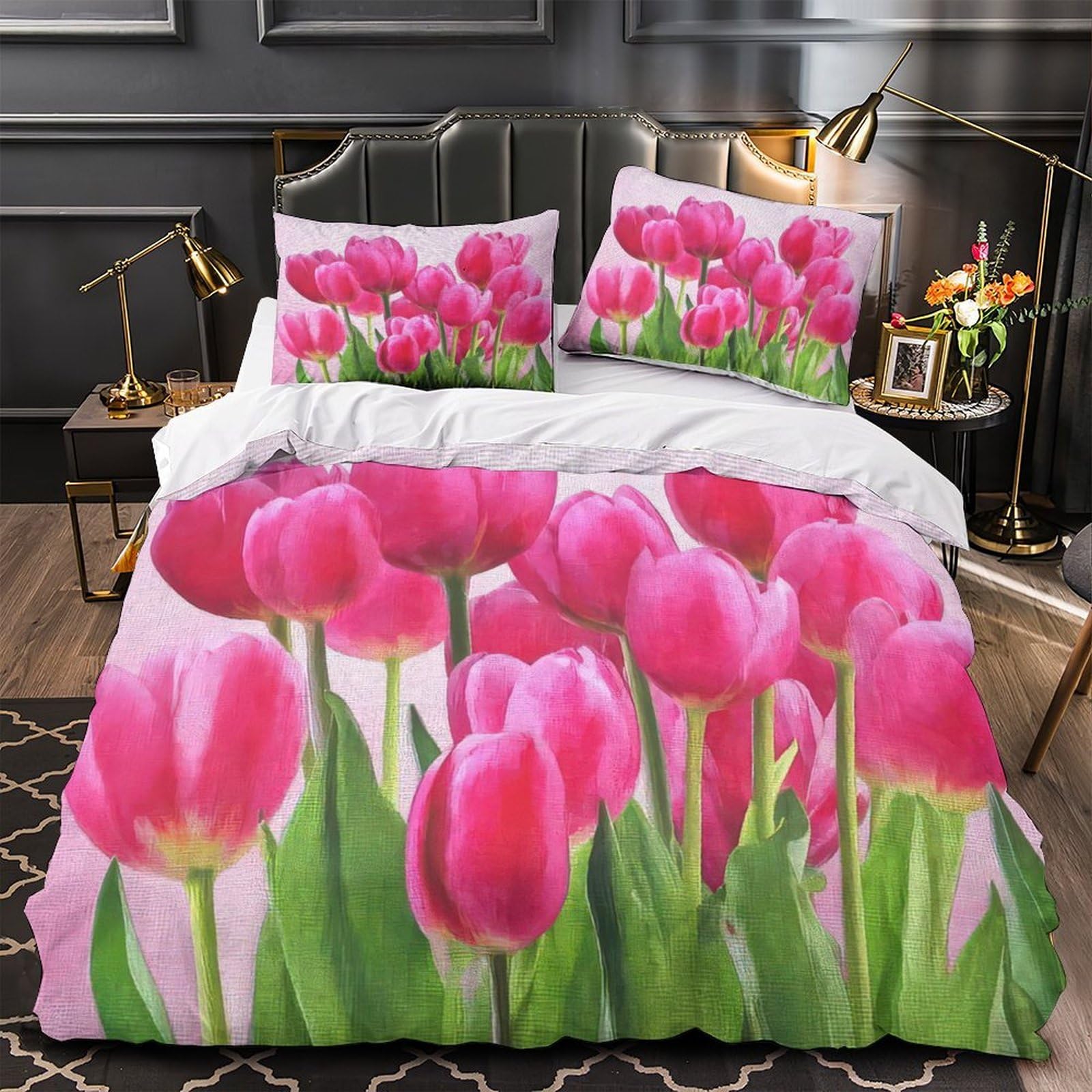 Housse de couette 3D fermeture éclair pour un lit king rapide à installer