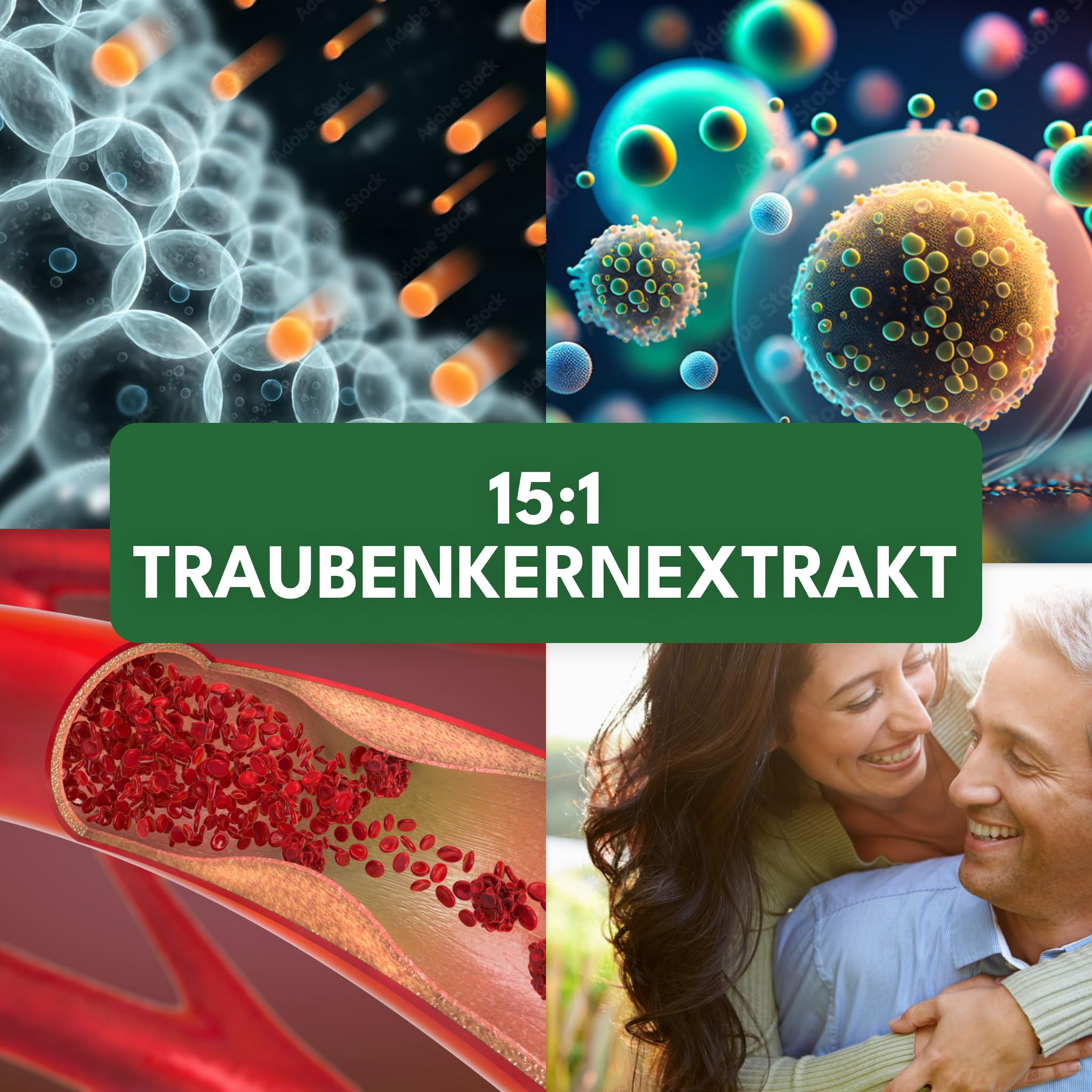 Green Naturals OPC Traubenkernextrakt – Hochdosiert: 1.250 mg Extrakt | 1.000 mg OPC pro Tagesdosis · 180 Kapseln · 3-Monatsvorrat