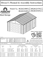 Vista 21 de Arrow Shed 12' x 10' Murryhill Garage Galvanized Steel Extra Tall Walls Prefabricated Shed Storage Building, 12' x 10', Flute Gray