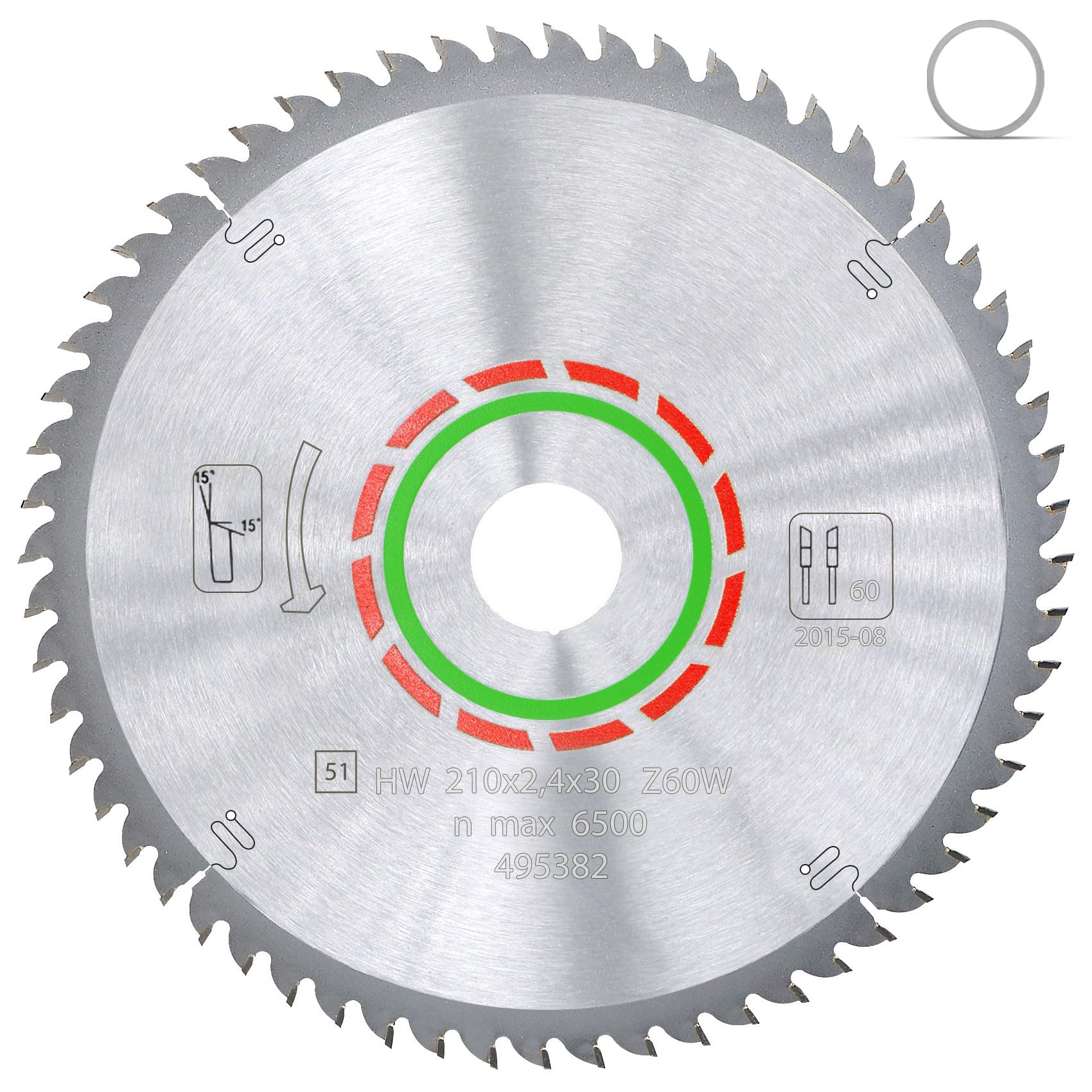 Upgraded 495382 Solid Surface Blade Compaible with Festool 495382 TS 75 Plunge Cut Saw, 60 Tooth, 2.4 mm Kerf, 30 mm Arbor, Compatible with FESTOOL TS