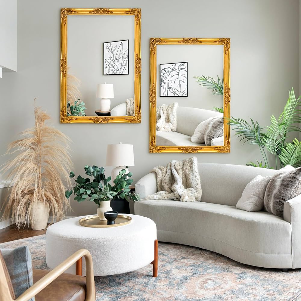Amazon.com: Chende Baroque Wall Mirror 24 x 36 Inch, Gold