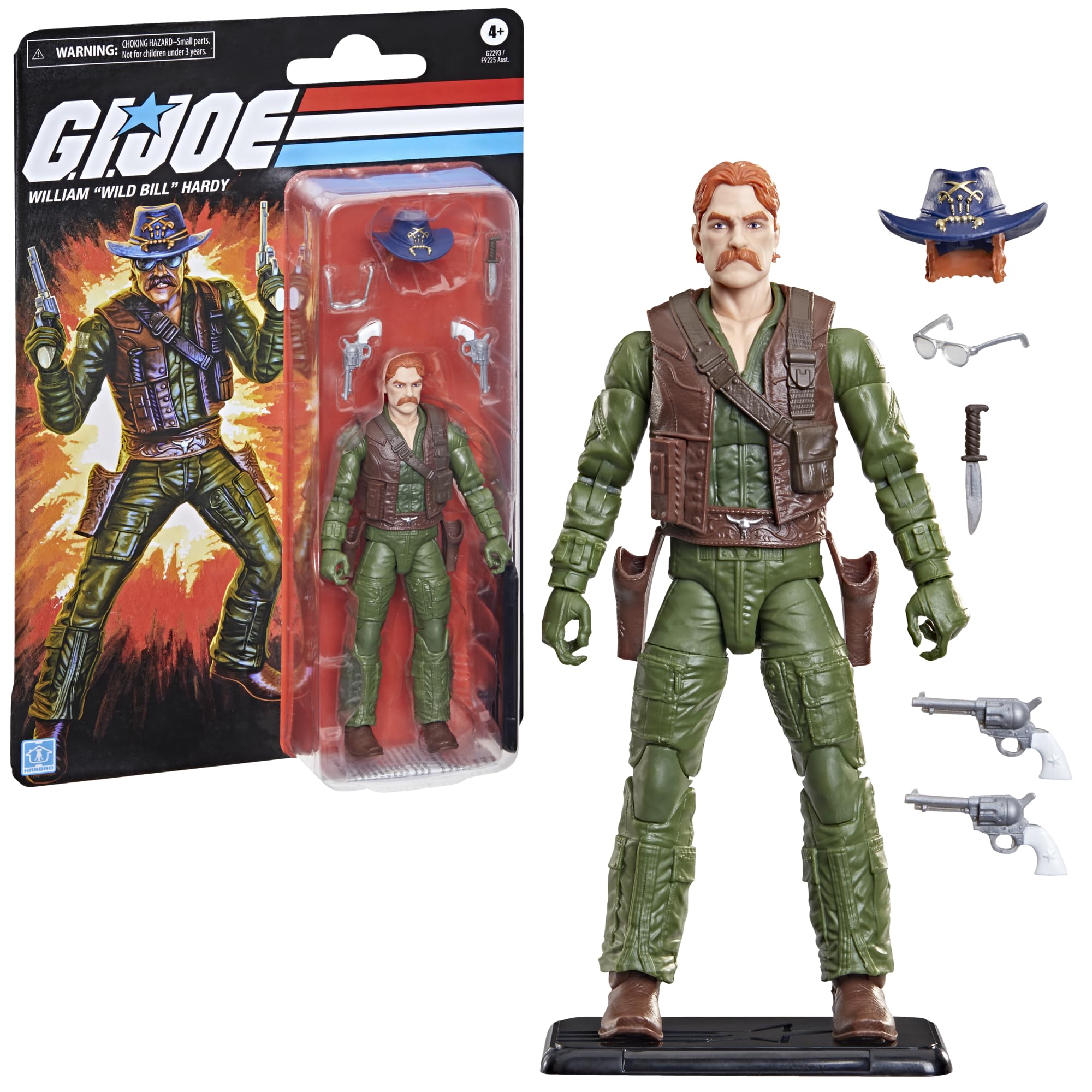 G.I. Joe Classified Series Retro Cardback William Wild Bill Hardy Collectible 6" Action Figure Set with 6 Accessories