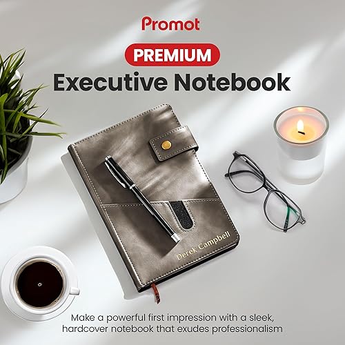 Miniatura 9 de Promot Cuaderno personalizado  A5 forrado de cuero encuadernado diario para escribir mujeres y hombres  Cuaderno ejecutivo de tapa dura, diario