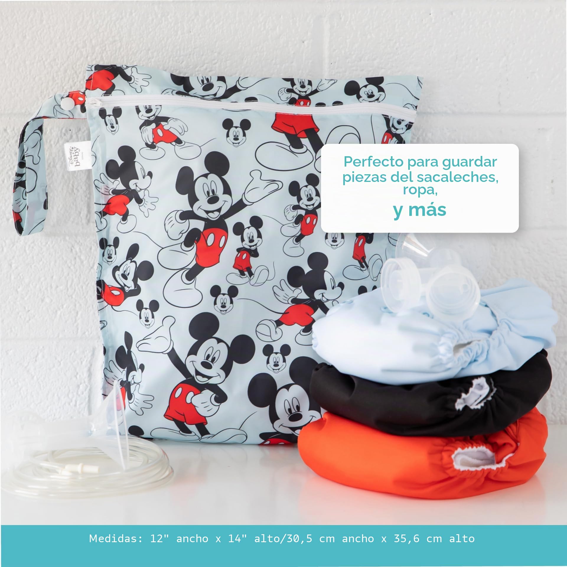 Bumkins Disney Baby Wet Bolsa azul Mickey Mouse Classic Talla:5 Inches
