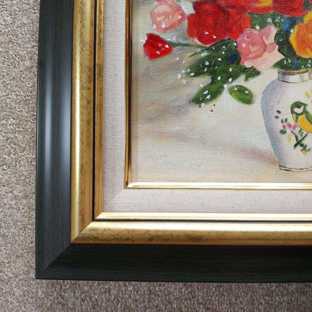 Amazon.co.jp: 油絵 花の絵薔薇F3号 油彩額縁入り （） : ホーム＆キッチン