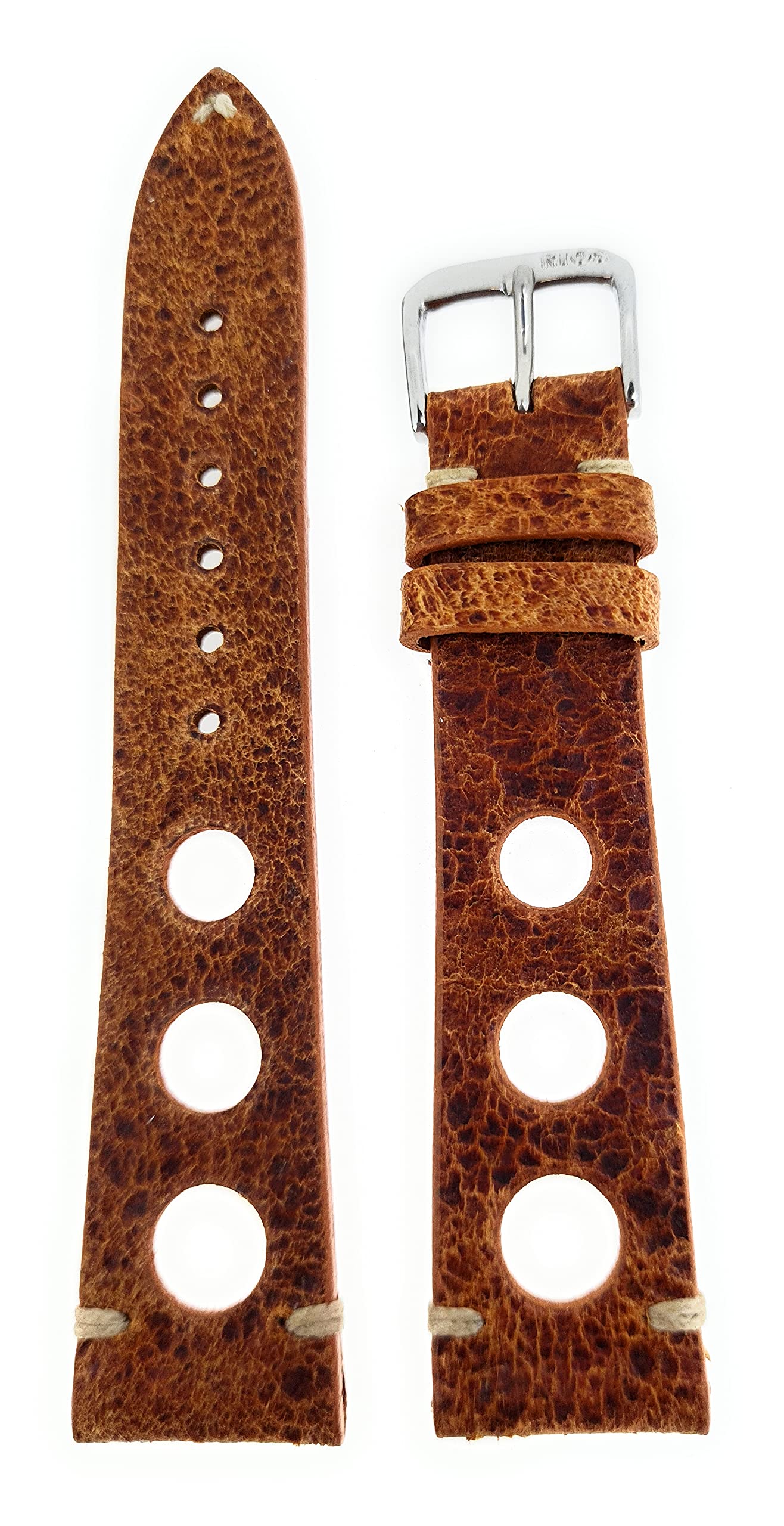 Cinturino in stile vintage Rallye, 20 mm, marrone, made in Germany