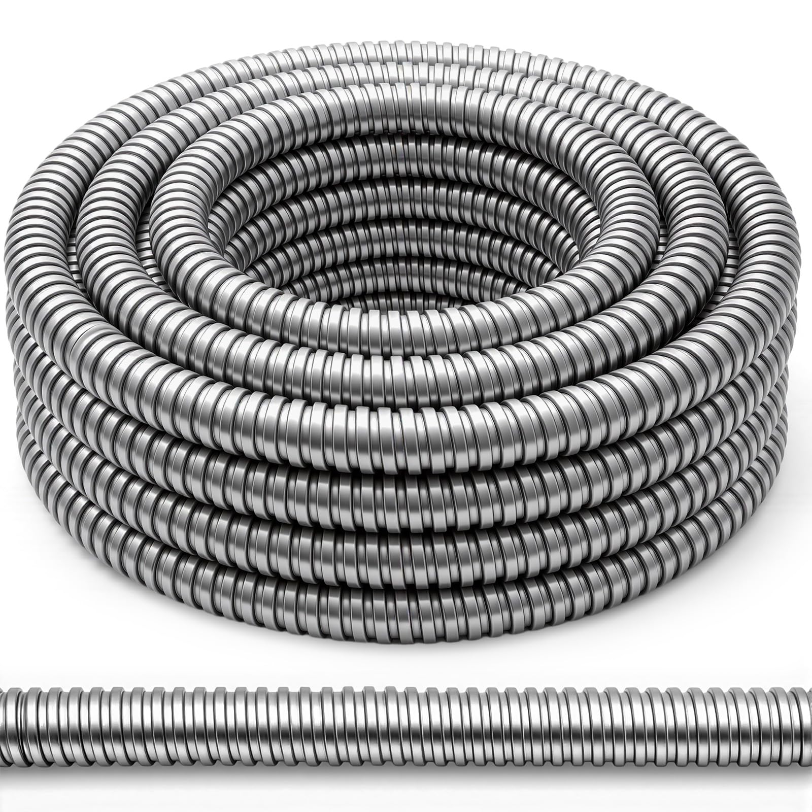 Photo 1 of Wesiti 1.5" x 25 ft Galvanized Steel Flexible Conduit, Outdoor Electrical Conduit for Greenfield Wiring