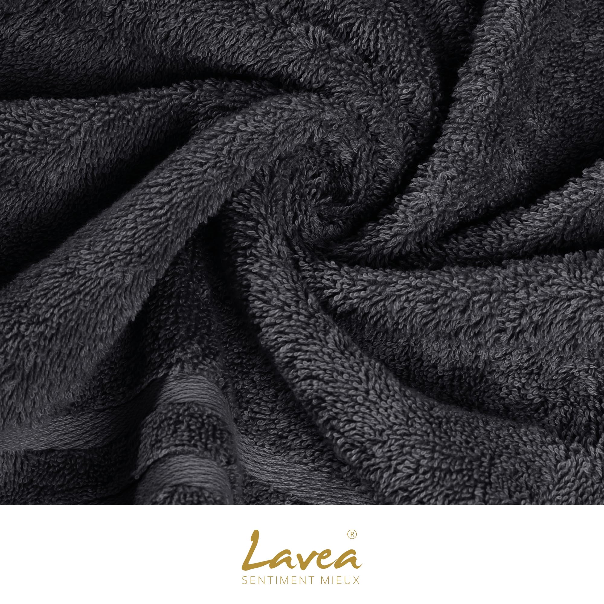 Draps De Sauna Lavea 80x200 Cm - Lot De 2 En 100% Coton, Anthracite
