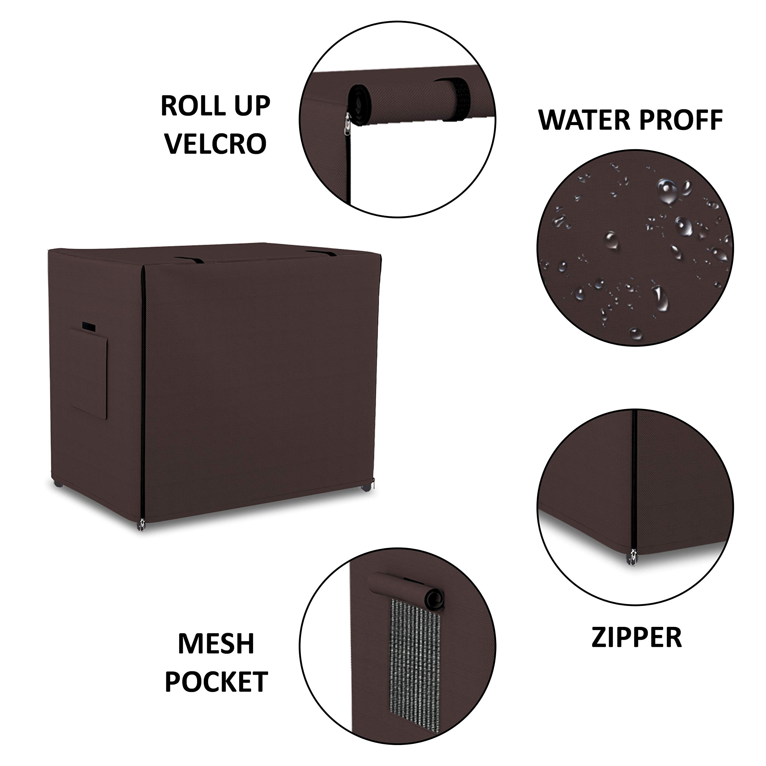 Dog Crate Cover 12 Oz Waterproof - Heavy Duty Privacy Dog Crate Cover with Mesh Pocket & Roll Up Window - Universal Fit Dog Kennel Cover (25