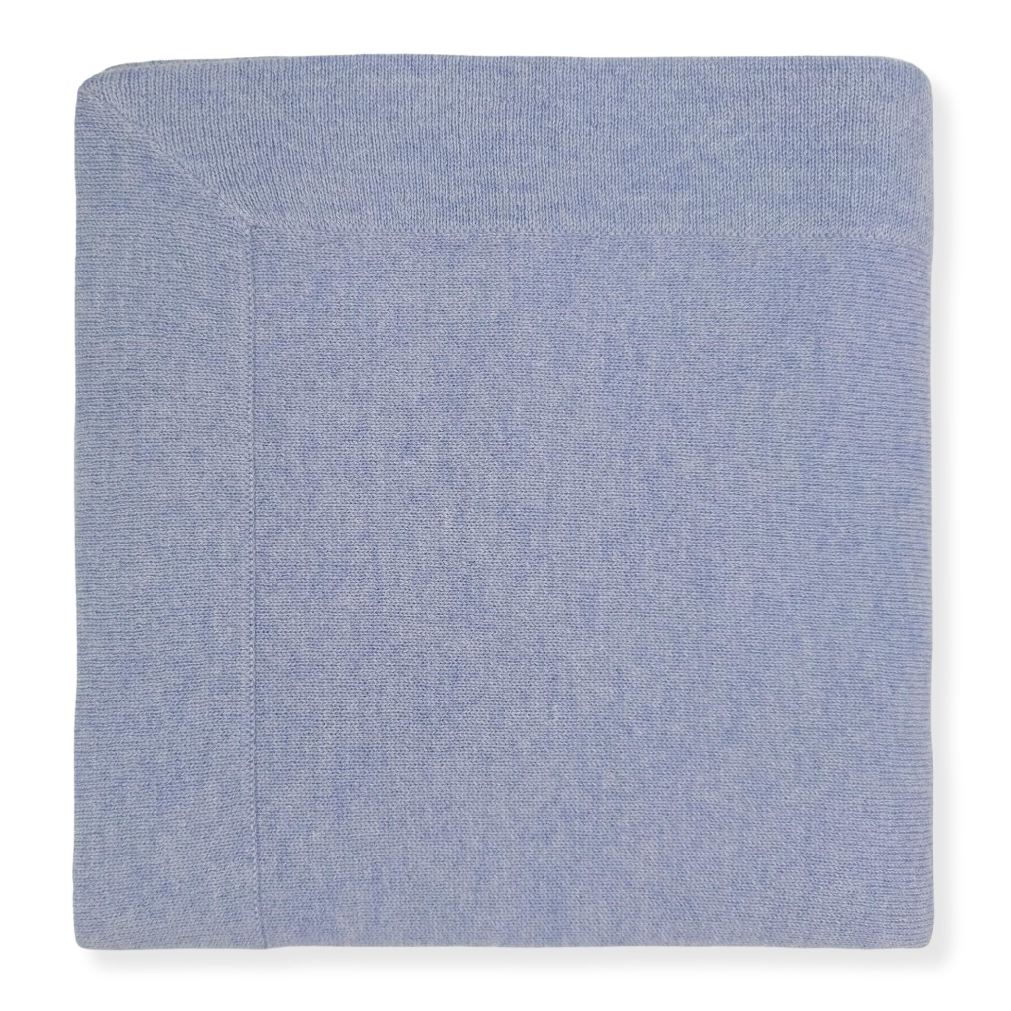 Jet&Bo BABY Manta de bebé 100% cachemira, diseño de punto de lujo en azul, 32 x 40 pulgadas, ultrasuave, hipoalergénica y regula la temperatura, caja de regalo y tarjeta incluidas