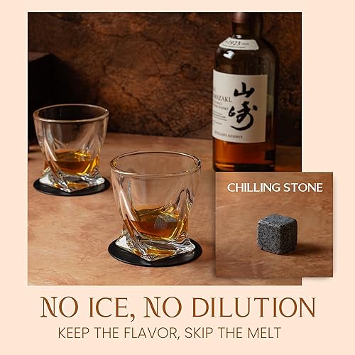 Miniatura 8 de Mixology & Craft Juego de whisky - 12 piezas con piedras de granito, vasos y posavasos