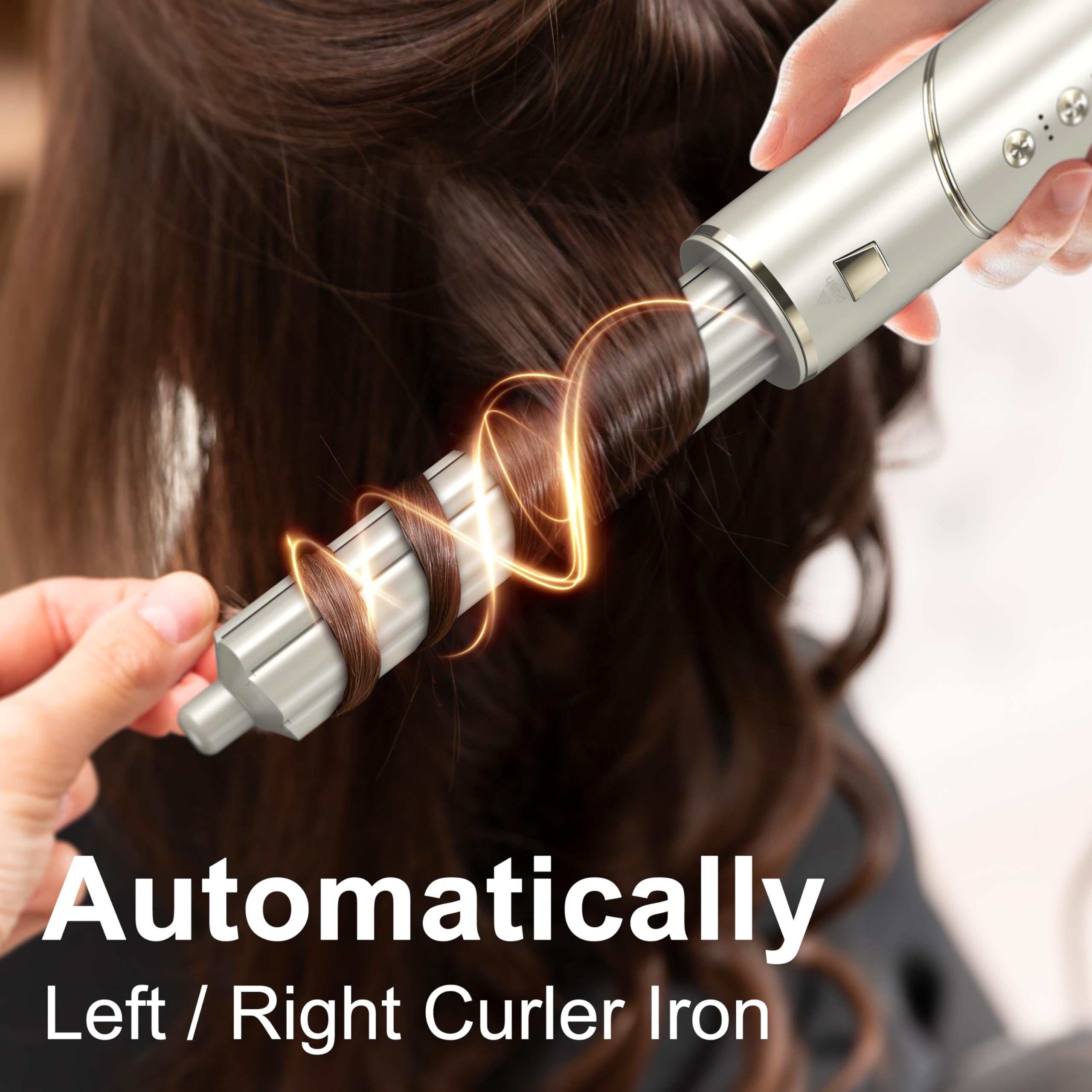 Hair Dryer Brush 7 in 1 Professional Hot Air Styler, 110,000 RPM High Speed Negative Ionic Dryer, Straightener Comb & 2 Auto Wrap Curlers, 2 Concentrator, Oval & Round Styling Brush 5