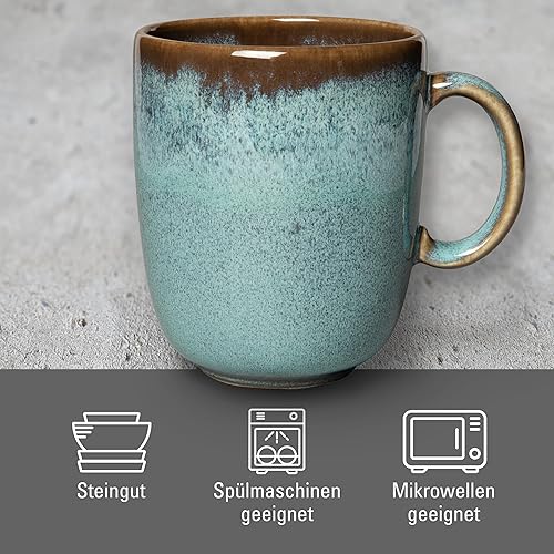 Miniatura 3 de Villeroy & Boch Lave Glace - Taza con asa, elegante taza de loza para todo el día, Glace, 13.5 fl oz, apta para lavavajillas