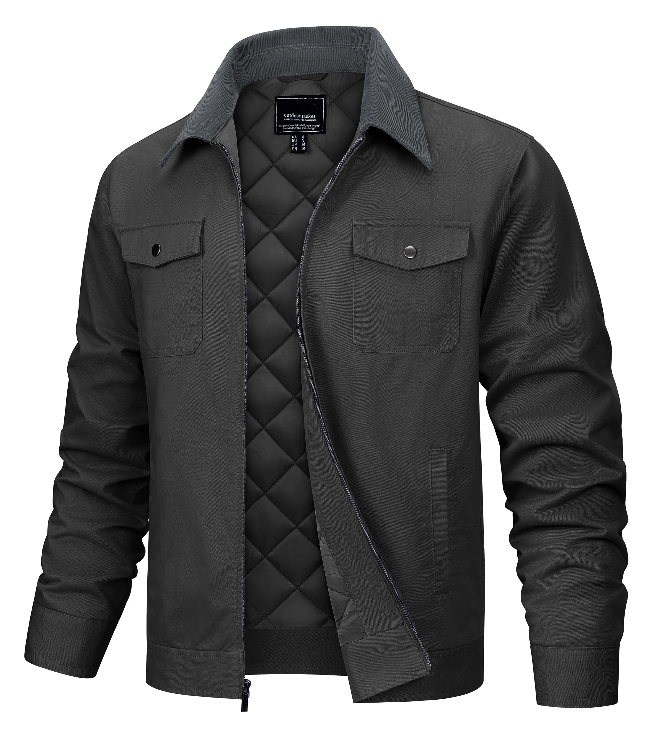 TACVASEN Men's Casual Quilted Cotton Jacket