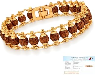 Gratify Divine Rudraksha Gold-Plated Bracelet | Energized Spiritual Beads with Authenticity Certificate | Meditation, Prot... Price In India