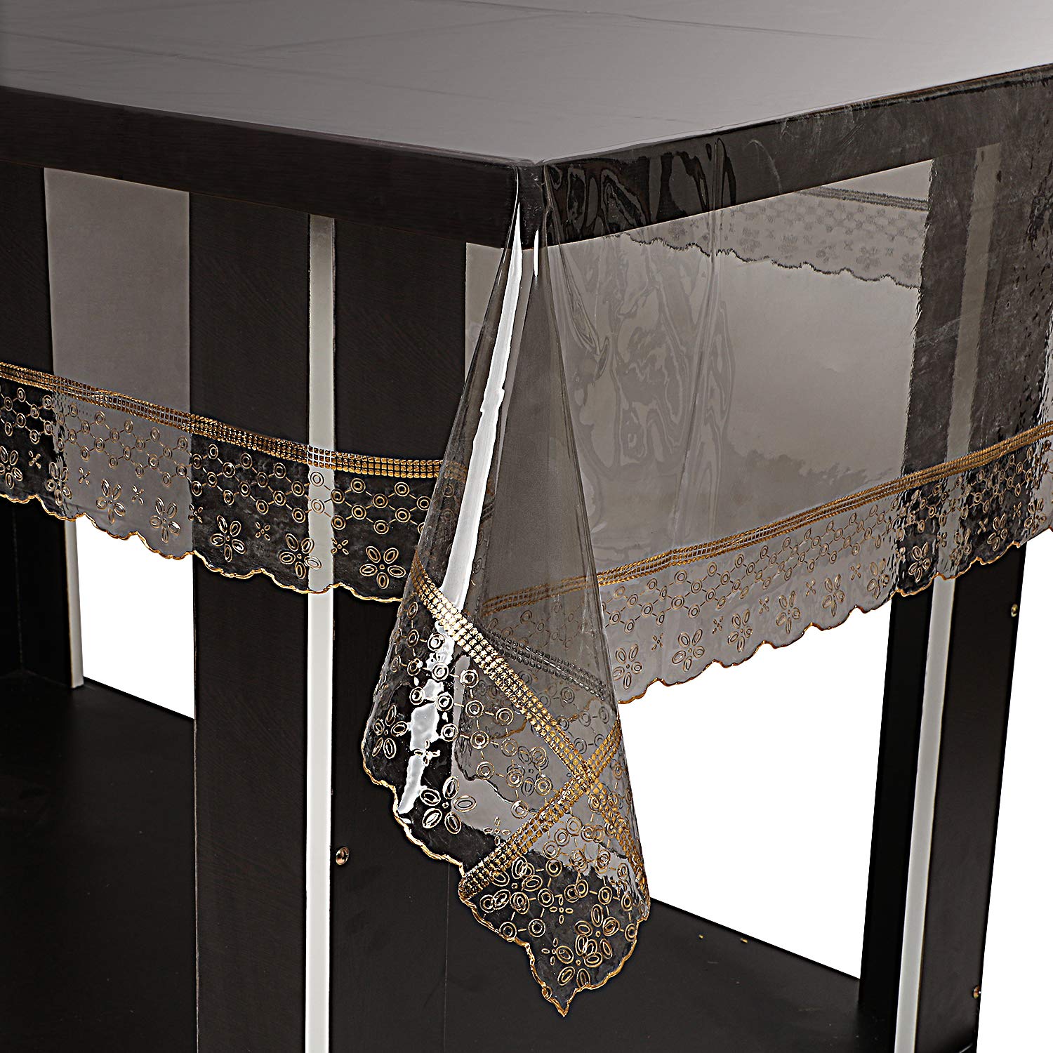 OrientalWeavers Plastic Rectangular 2-Seater Centre/Teapoy Tables Cover (40x60 in) - Waterproof, Extra Thick & Soft Tablecloth with Golden Lace - Transparent (B08RWBNBWJ) Amazon Price History, Amazon Price Tracker