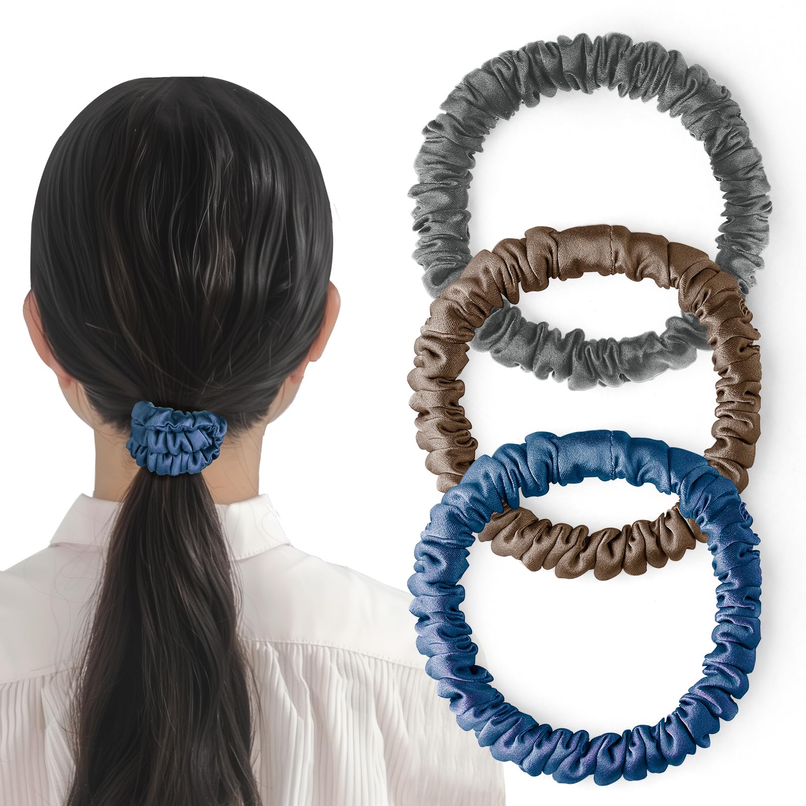 Amazon | シルク ヘアゴム おしゃれ 跡がつかない シュシュ 髪ゴム