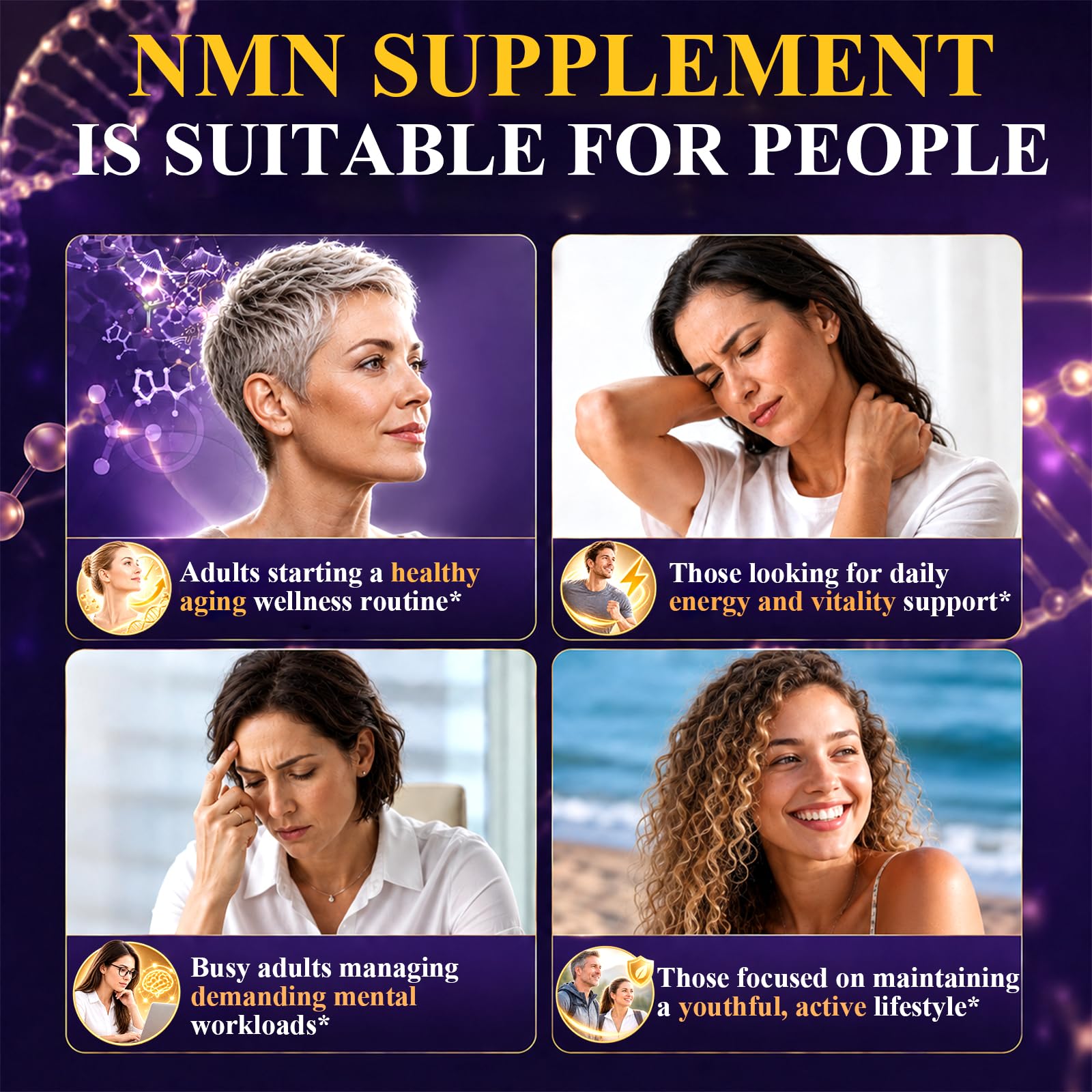 NMN Supplement 1000mg, NMN + Resveratrol for NAD+ Support & Healthy Aging — Amazon image 7