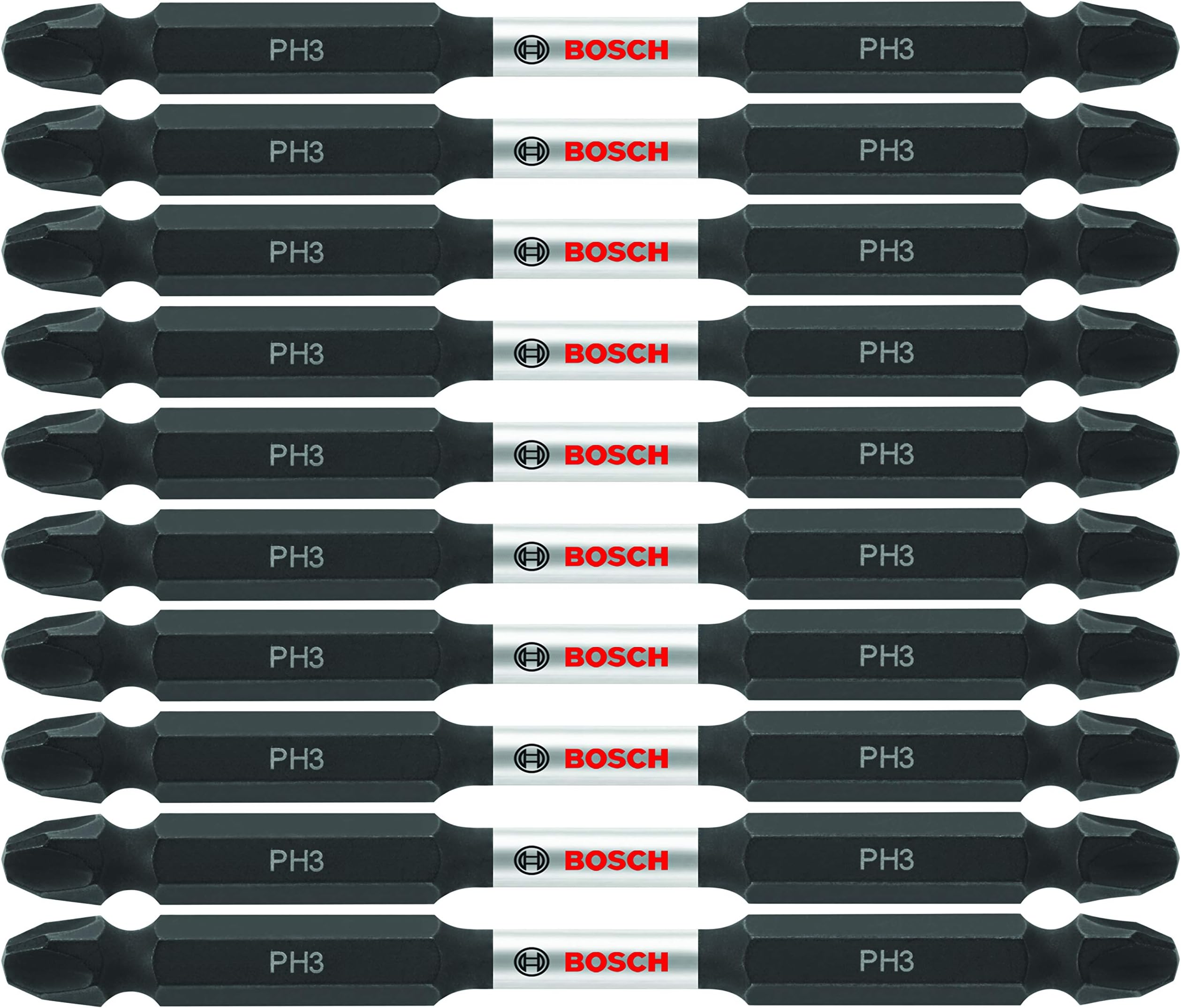 BOSCH ITDEPH335B 10-Pack 3-1/2 in. Phillips #3 Impact Tough Double-Ended Screwdriving Bits