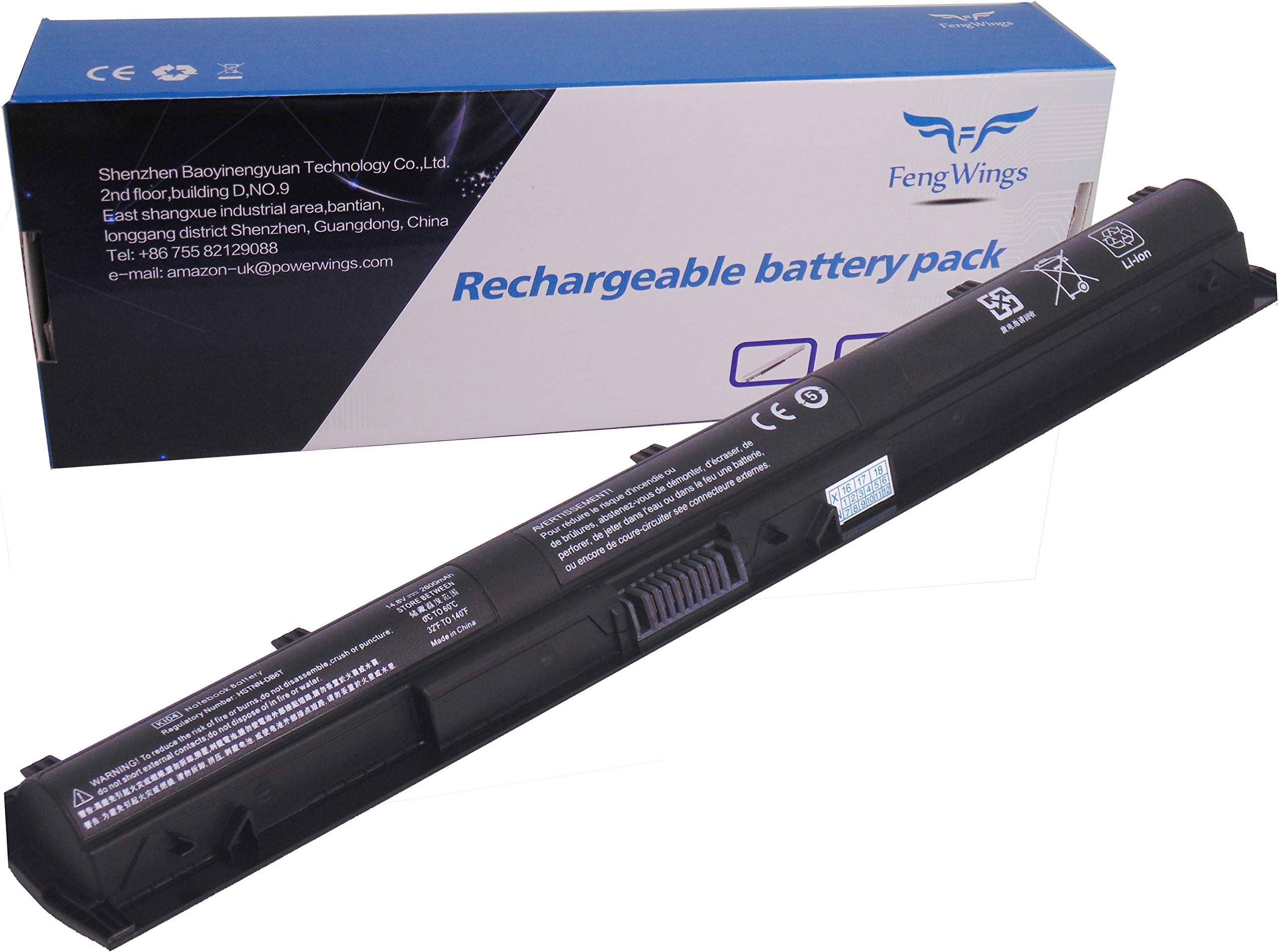 – 14,8V 2600mAh Battery Replace For HP KI04 800049-001 800050-001 800009-421 800010-421 HSTNN-DB6T HSTNN-LB6S Replace For HP Pavilion 14-ab000 15-ab000 17-g000 TPN-Q158 Q159 Q160 Q161 Q162