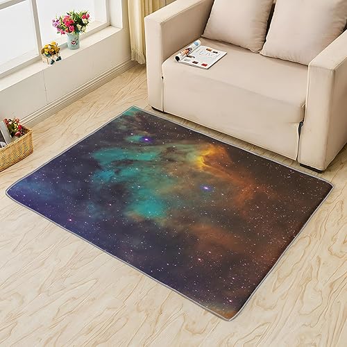 Miniatura 2 de ZDABAOEC Alfombra de galaxia para niños, alfombra de 6 x 8 pies, alfombra de área de nebulosa espacial del universo para decoración de dormitorio y