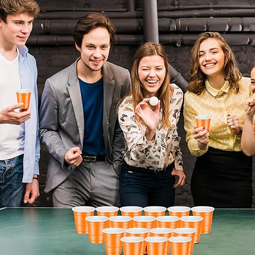 Miniatura 3 de 500 vasos de chupito de plástico naranja desechables de 2 onzas para beber, degustaciones servidas, aperitivos, degustaciones y muestras de gelatina