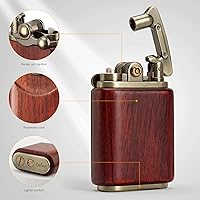 Vista 7 de Rosewood Wooden Case Antique Type Soft Flame Rocker Arm Petrol Kerosene Lighter