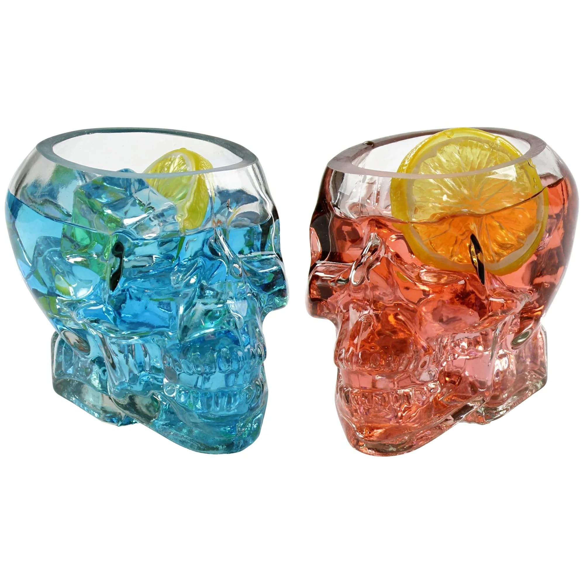350 ml Skull Whisky Glasses, Water Glasses, Juice Glasses, Skull Collection Drinking Glasses, Perfect for Home, Restaurants, Bar, Gift and Decorate (Pack of 2)