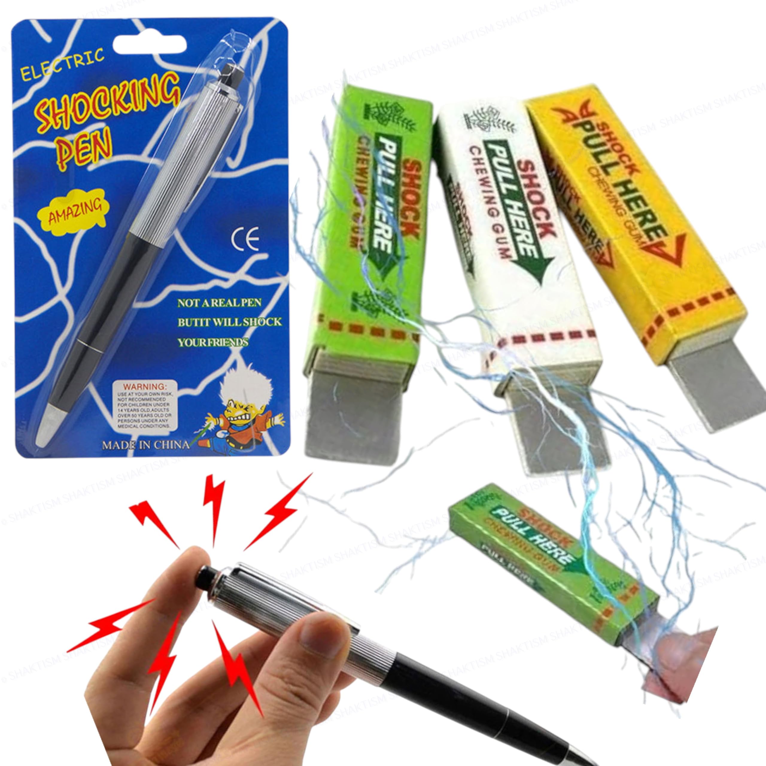 SHAKTISM Electric Shocking Prank Toy – Funny Shock Gag for April Fool, Magic Trick Joke Toy, Novelty Gift for Friends, Party Trick Toy for Kids & Adults (Pen & Chewing Gum (Combo)) — Amazon image 8